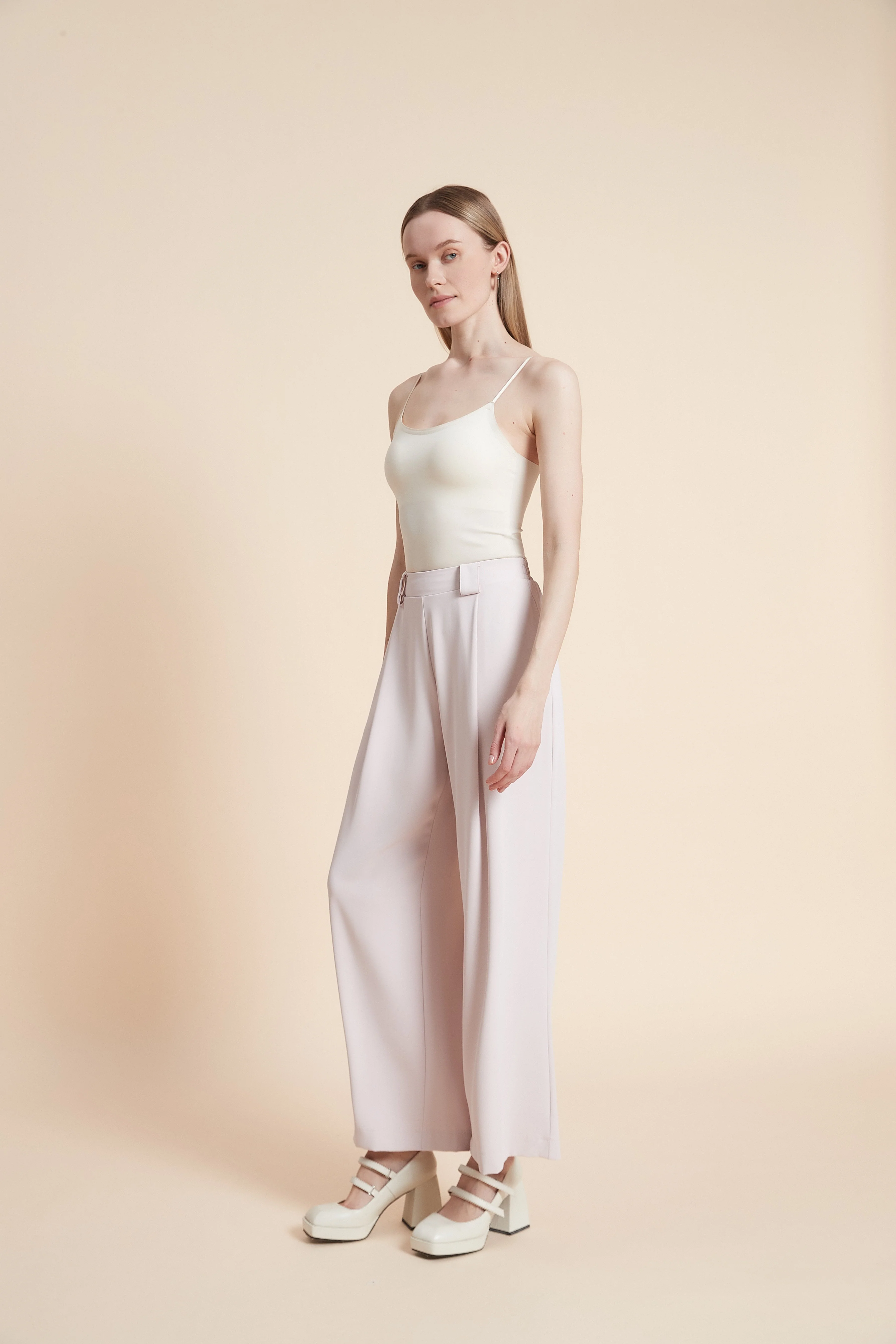 Plain Wide-leg Trousers - Image 12