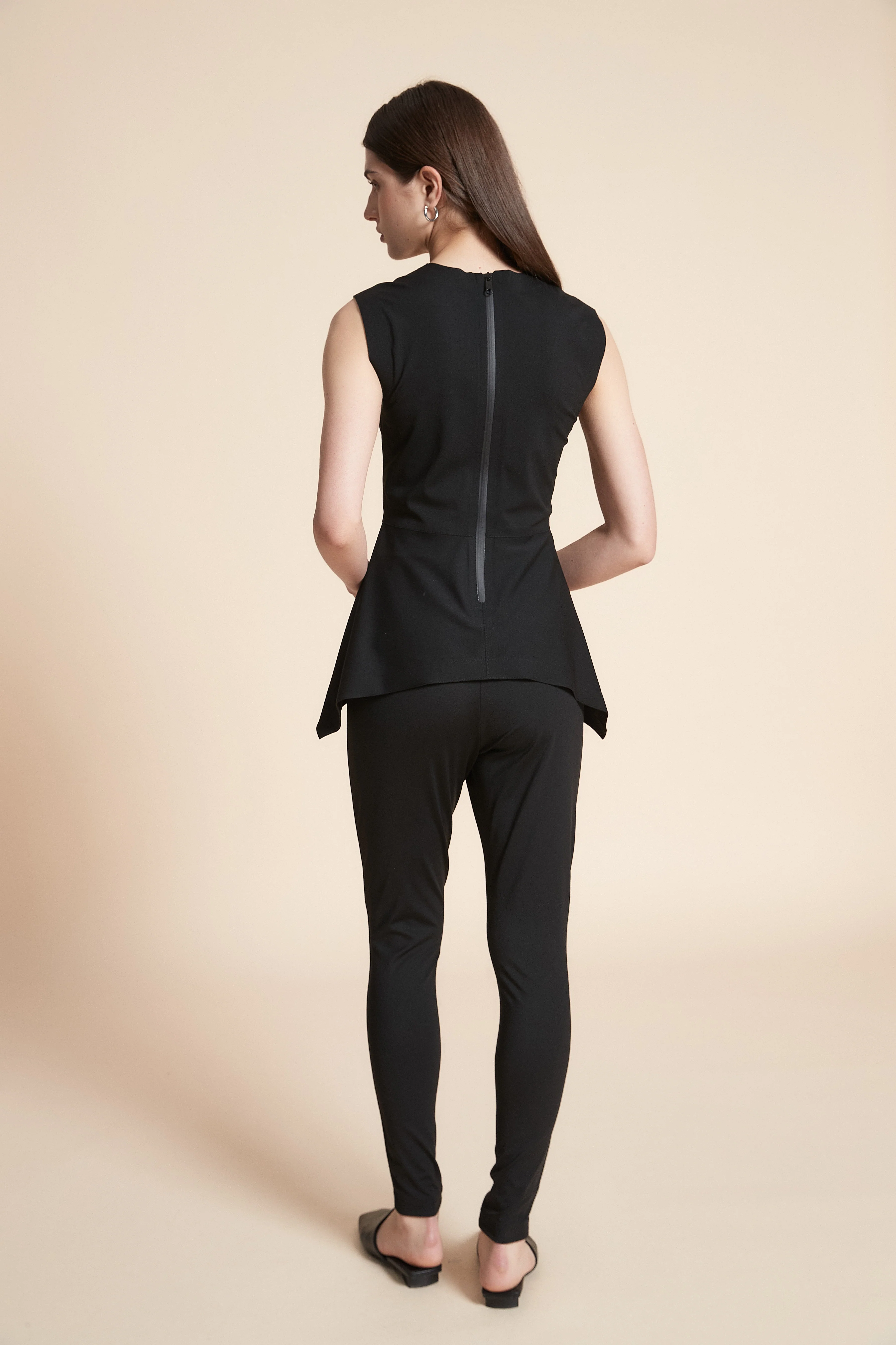 Solid Sleeveless Mid-Length Blouse - Image 5