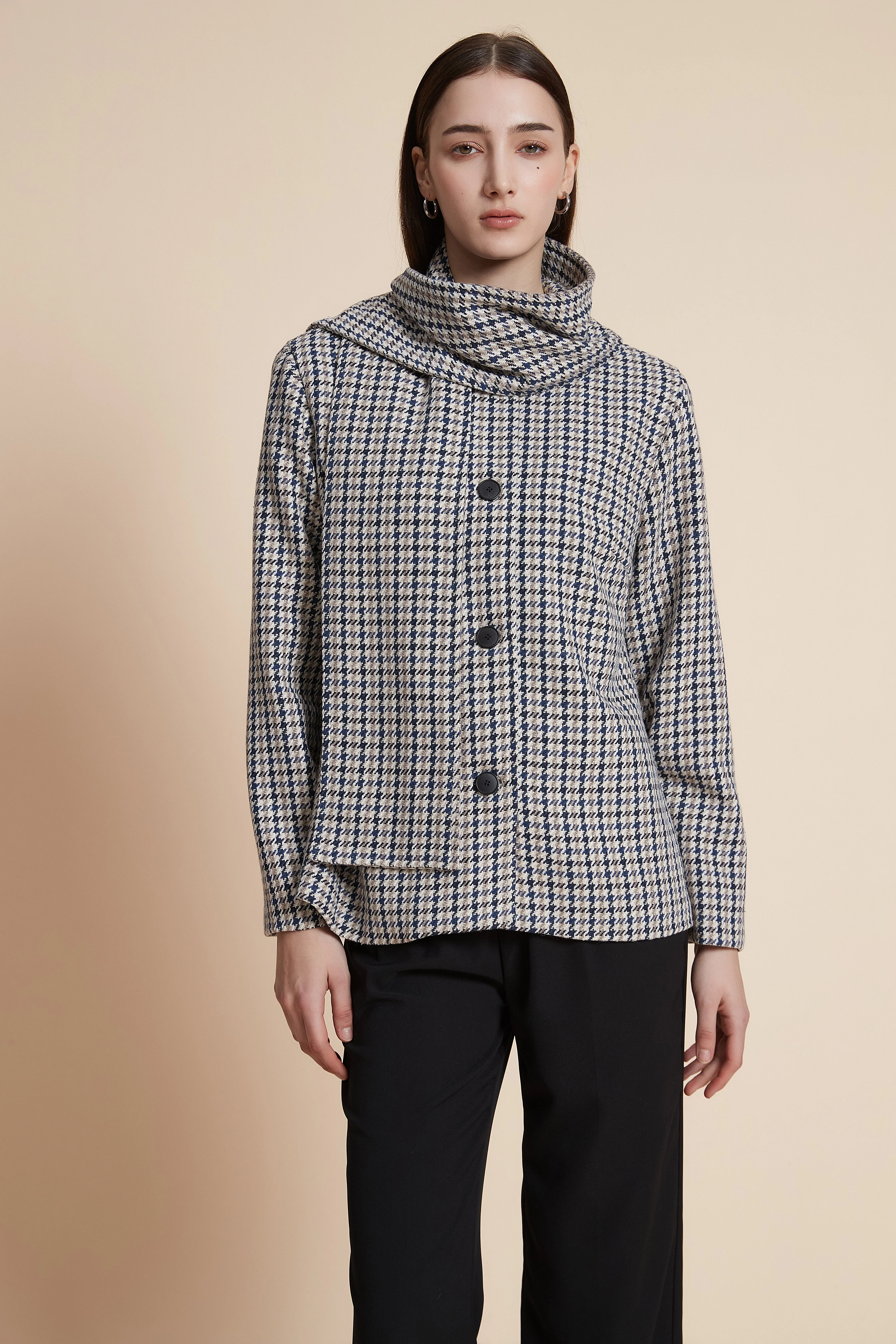 Long-sleeved plaid jacket - Image 4