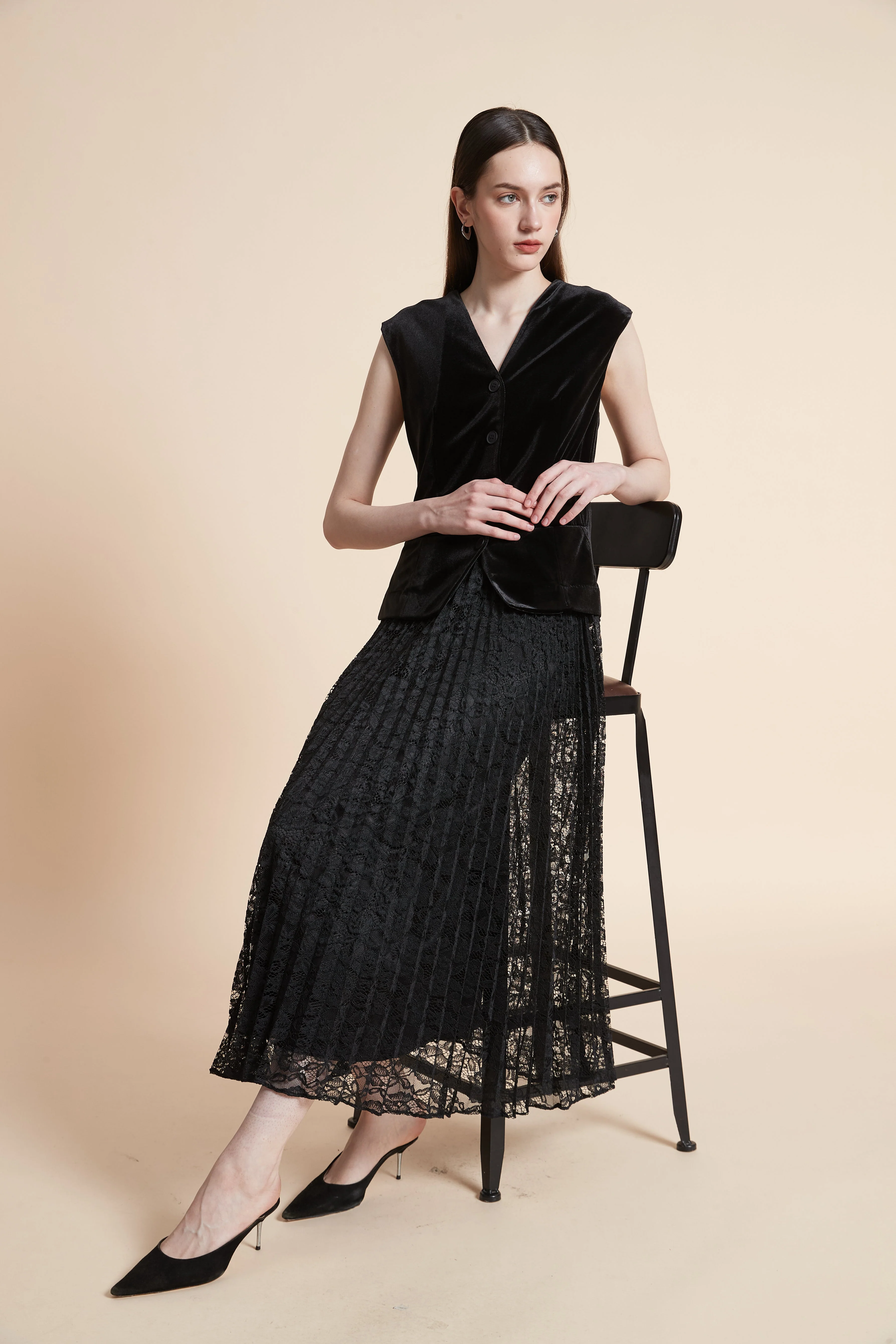 Pleated Sleeveless Midi Dress - Image 4