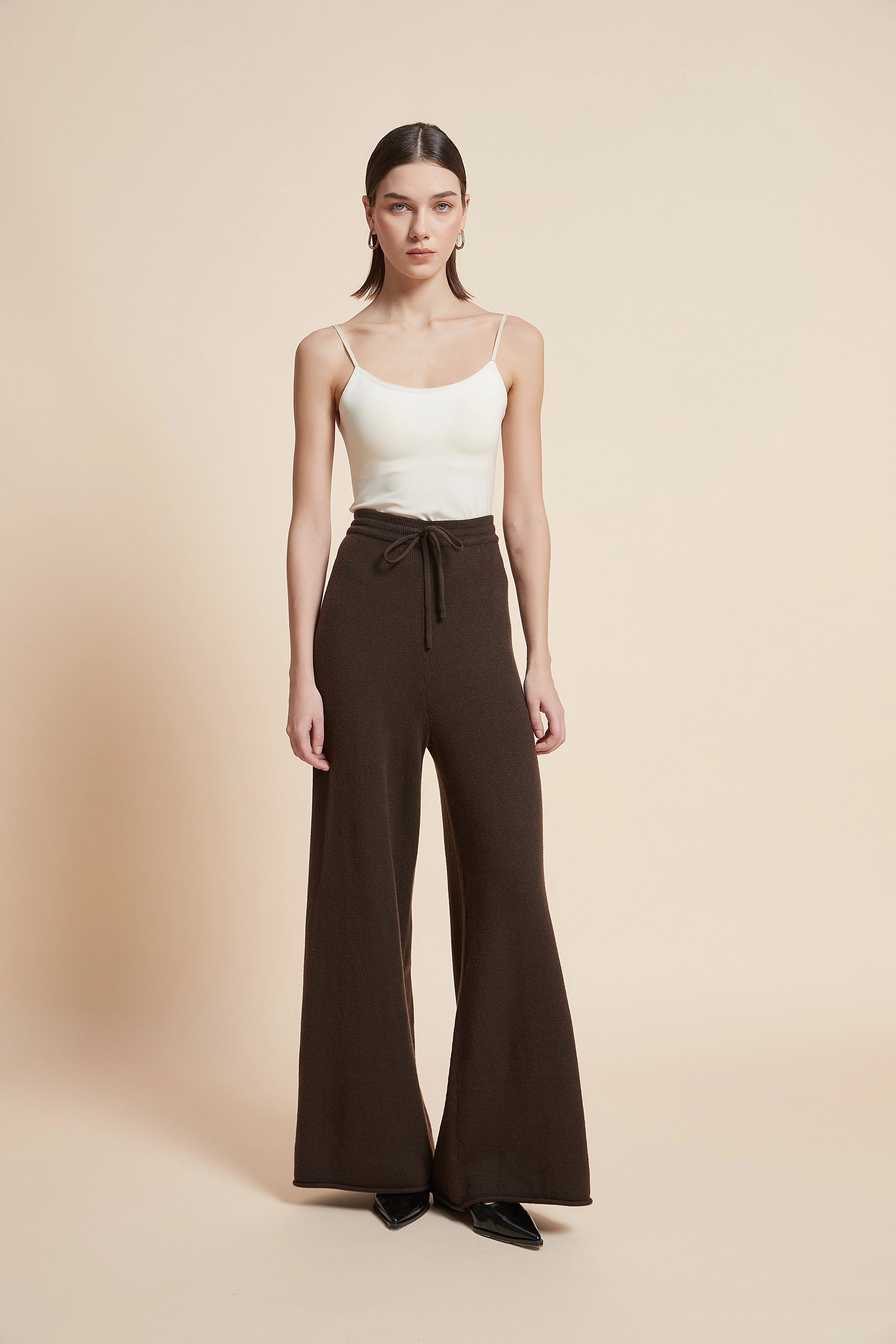 Wide-Leg Solid Long Pants - Image 2