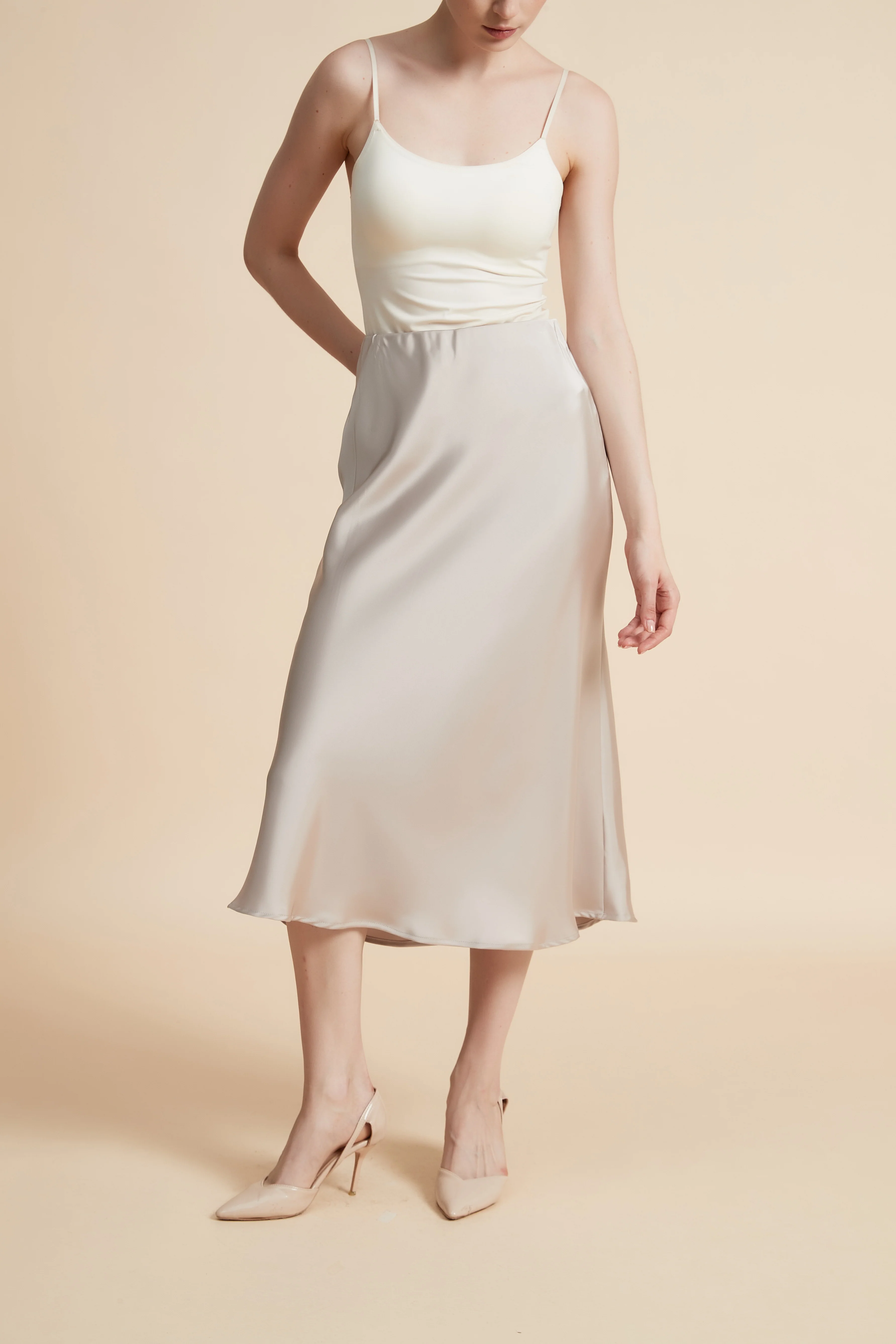 Solid Midi Skirt - Image 2