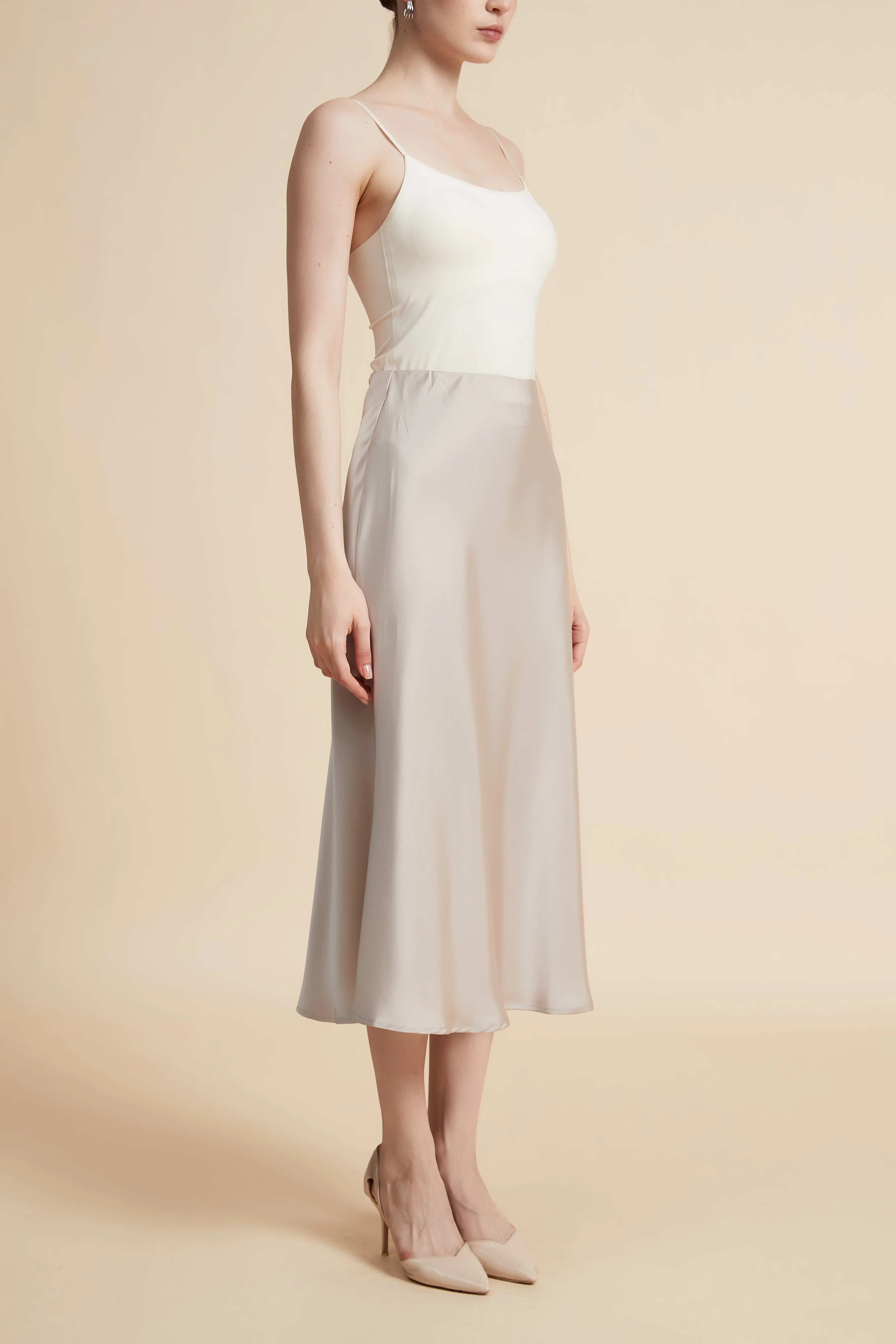 Solid Midi Skirt - Image 3