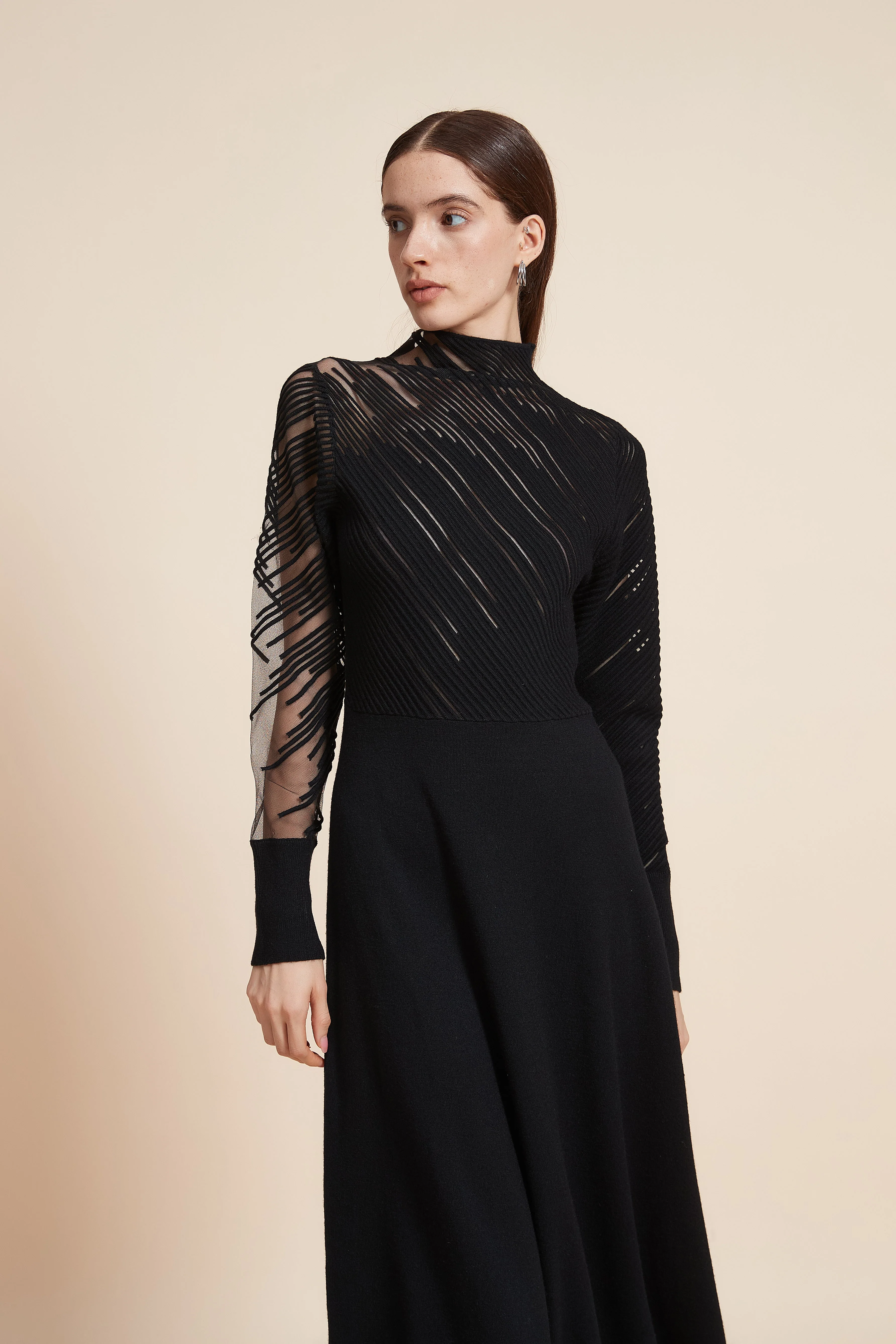High Neck Long Sleeve Maxi Dress - Image 4