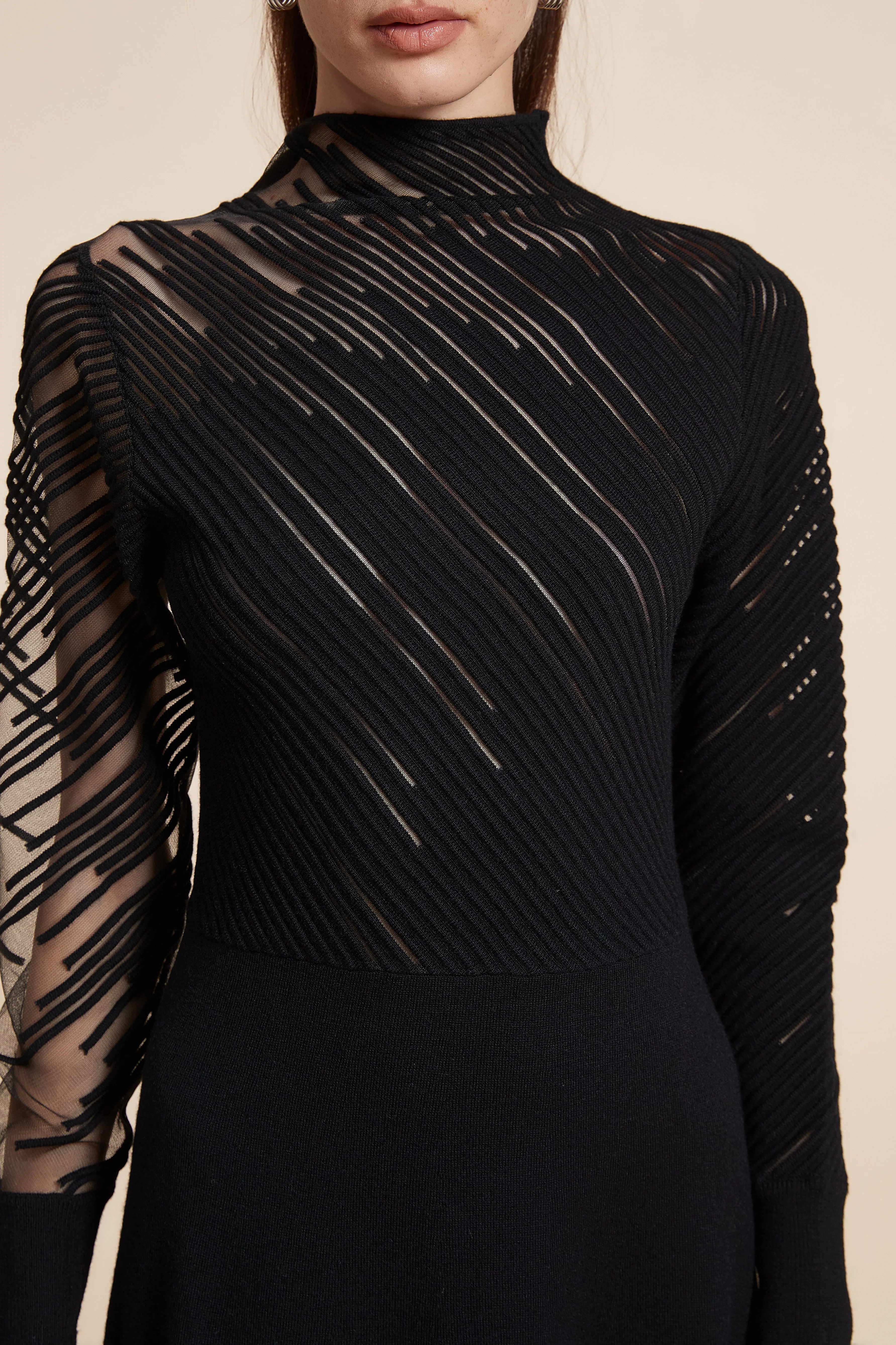 High Neck Long Sleeve Maxi Dress - Image 5