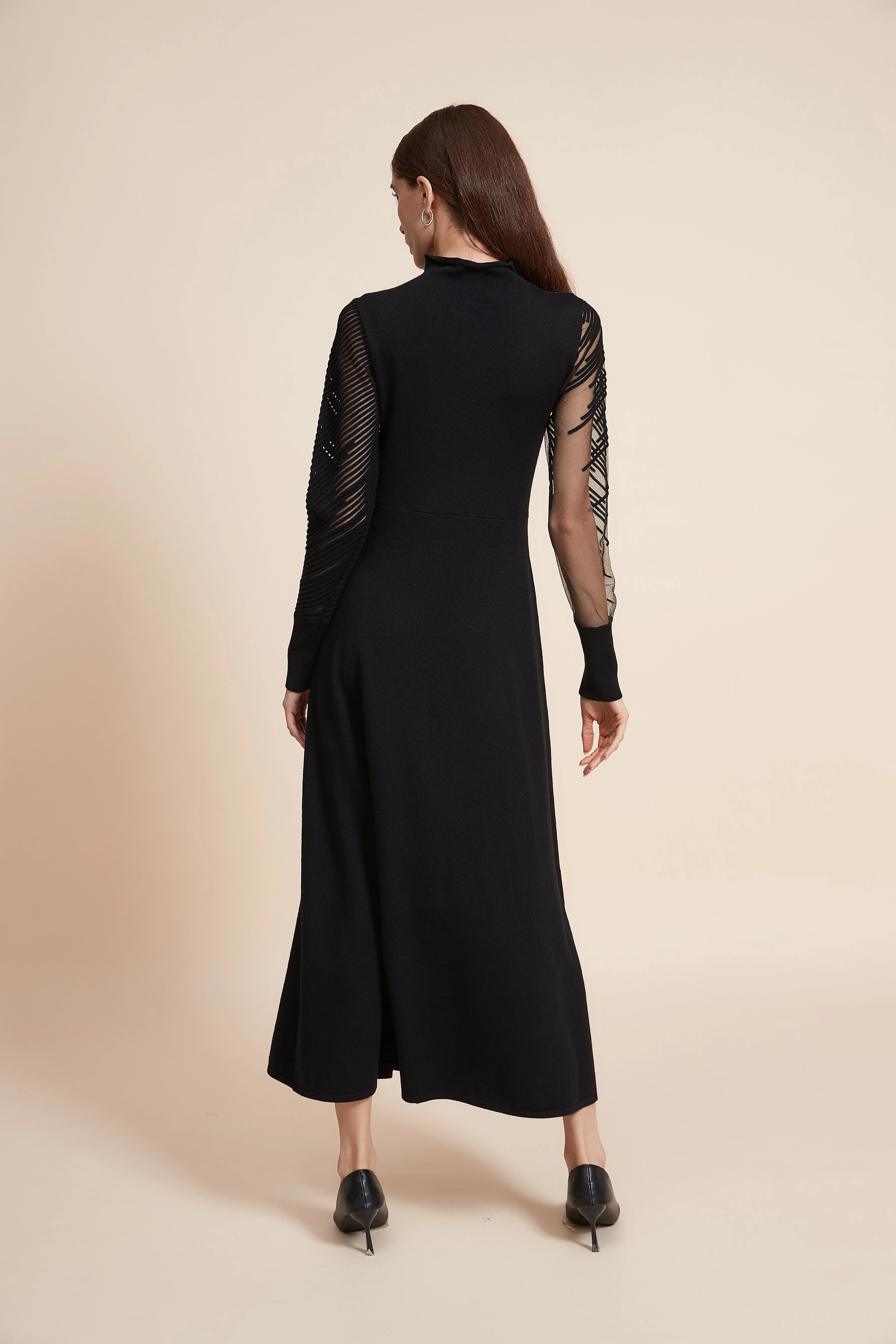 High Neck Long Sleeve Maxi Dress - Image 6