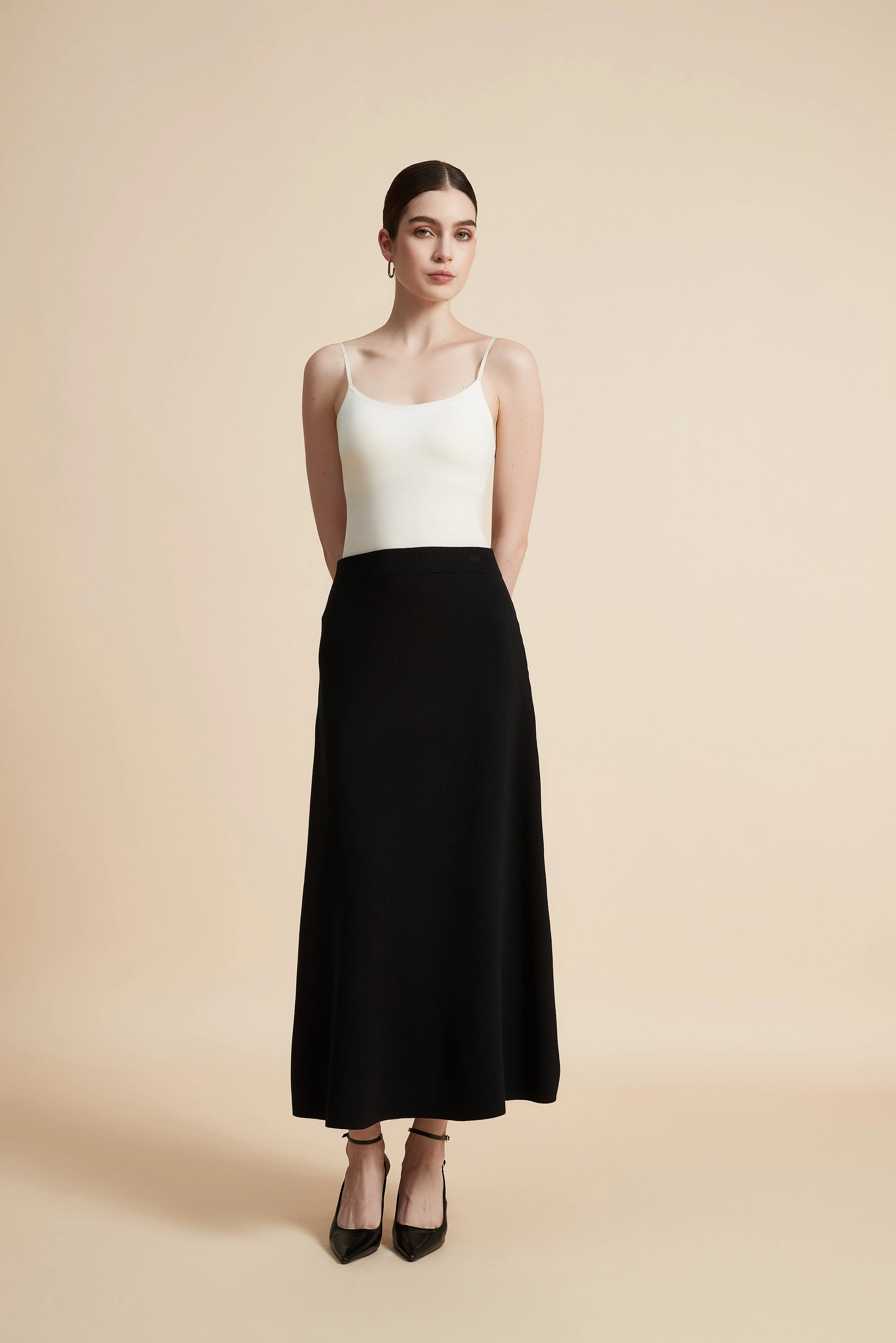 Solid Wide Skirt
