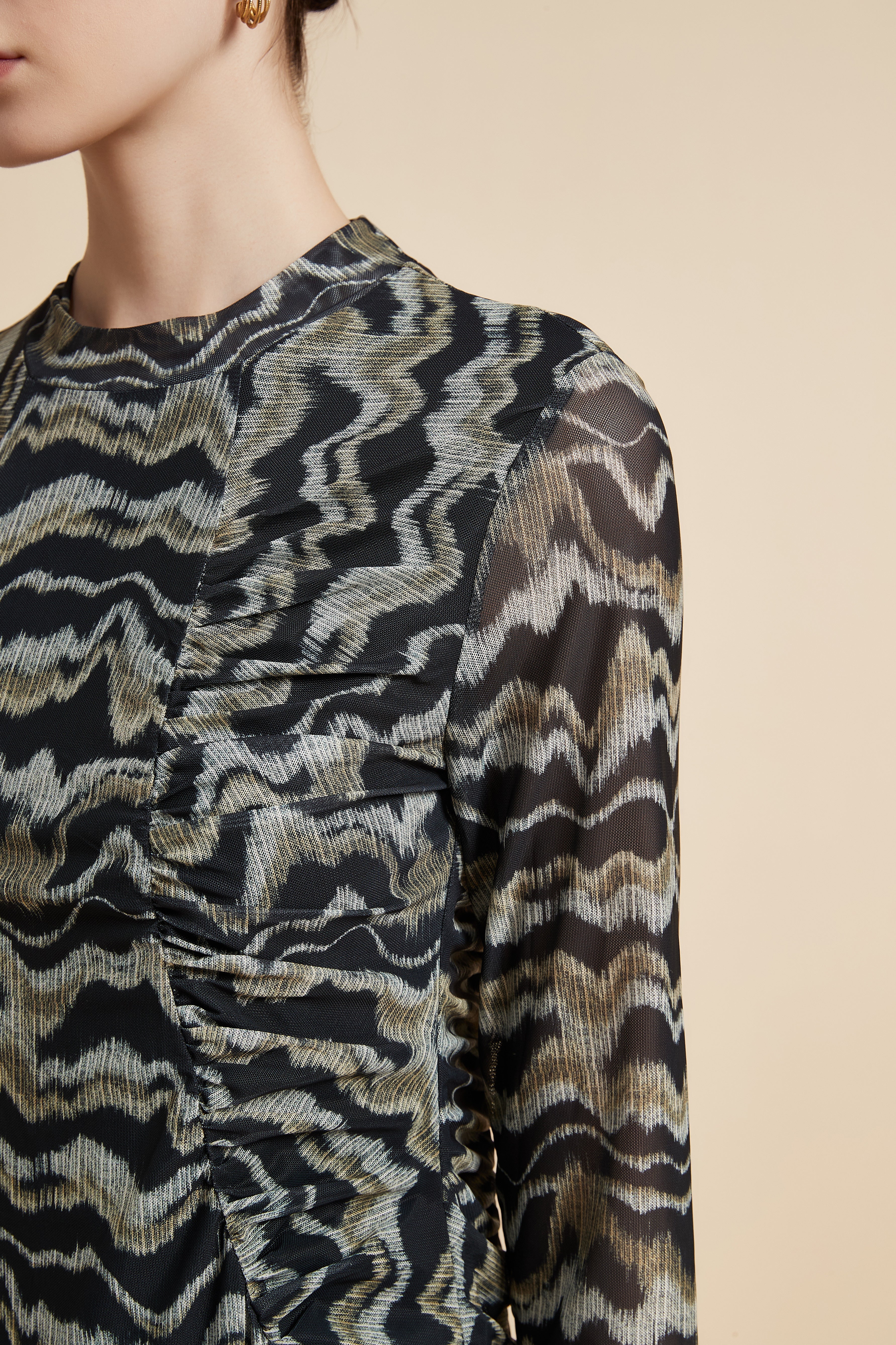 Printed Long Sleeve Midi Dress - Image 4