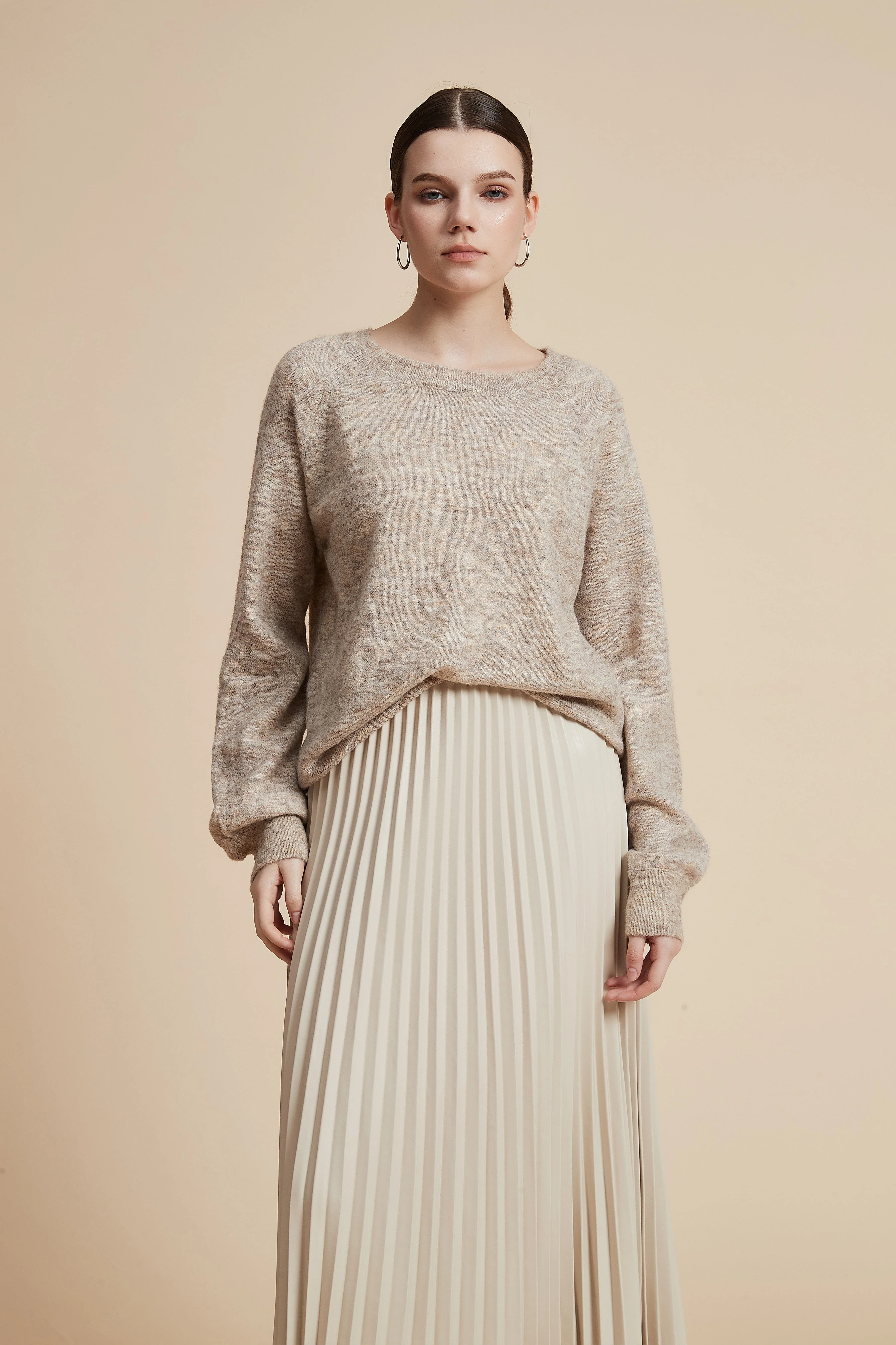 Solid Long Sleeve Oversized Sweater - Image 4