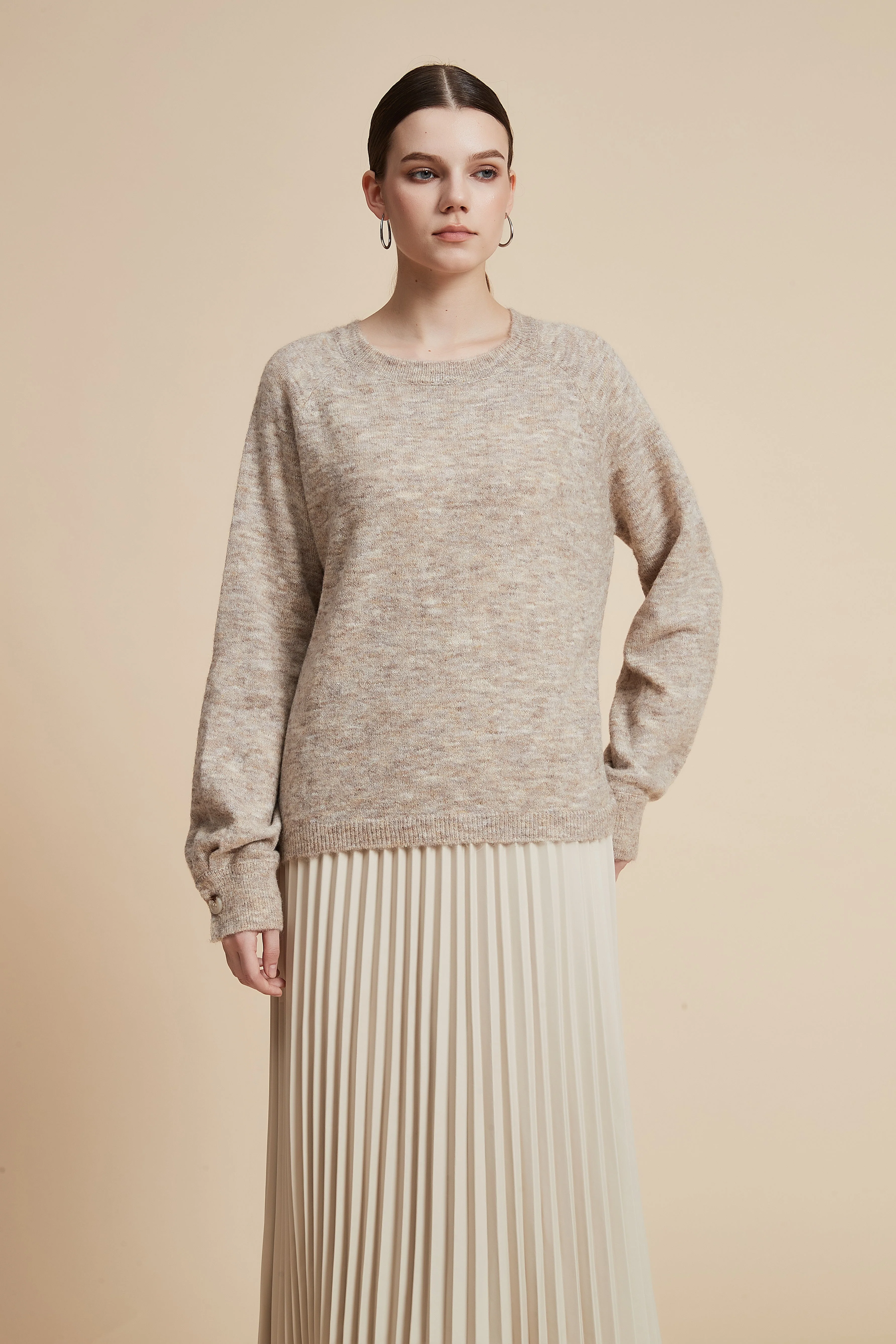 Solid Long Sleeve Oversized Sweater - Image 5