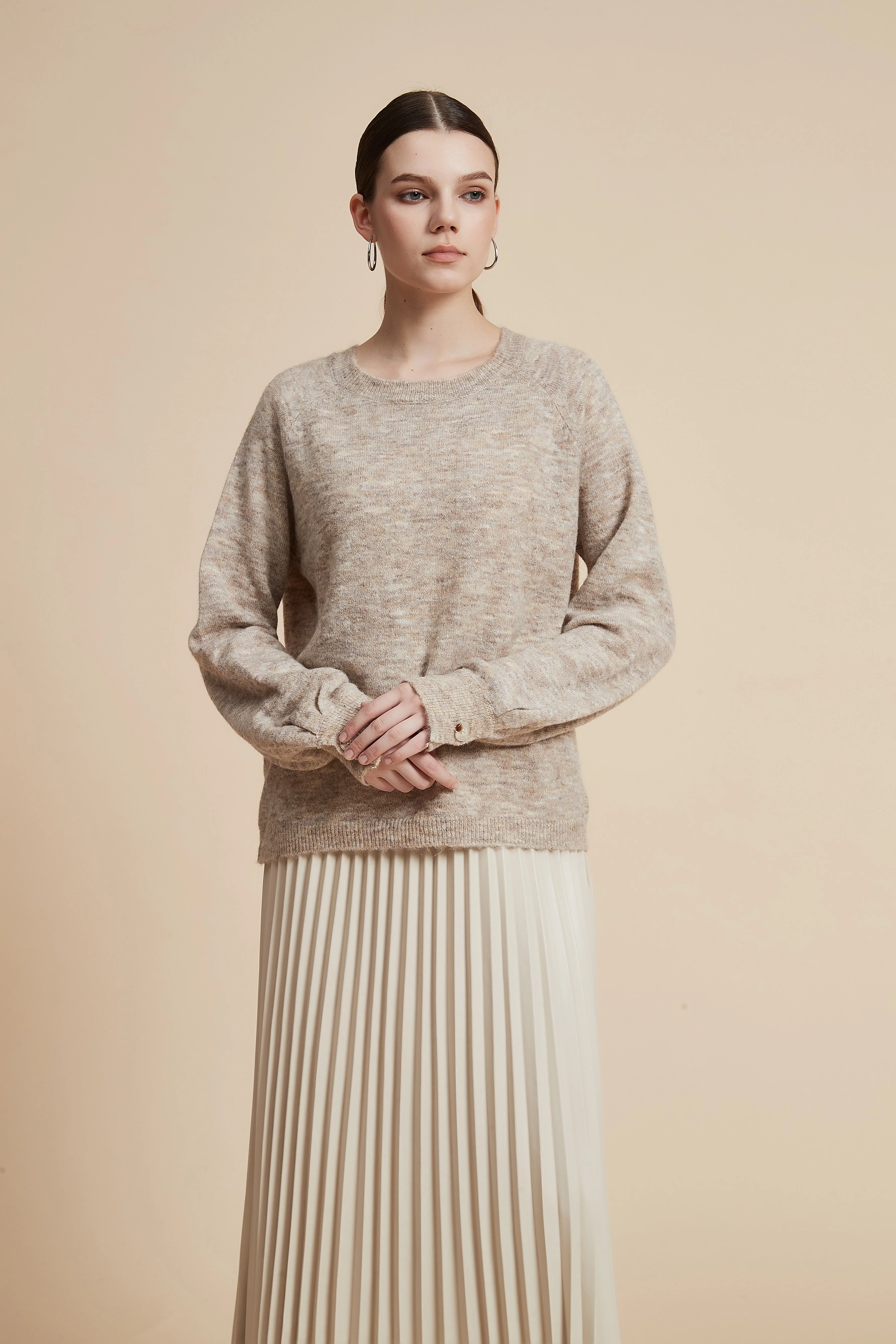 Solid Long Sleeve Oversized Sweater - Image 6
