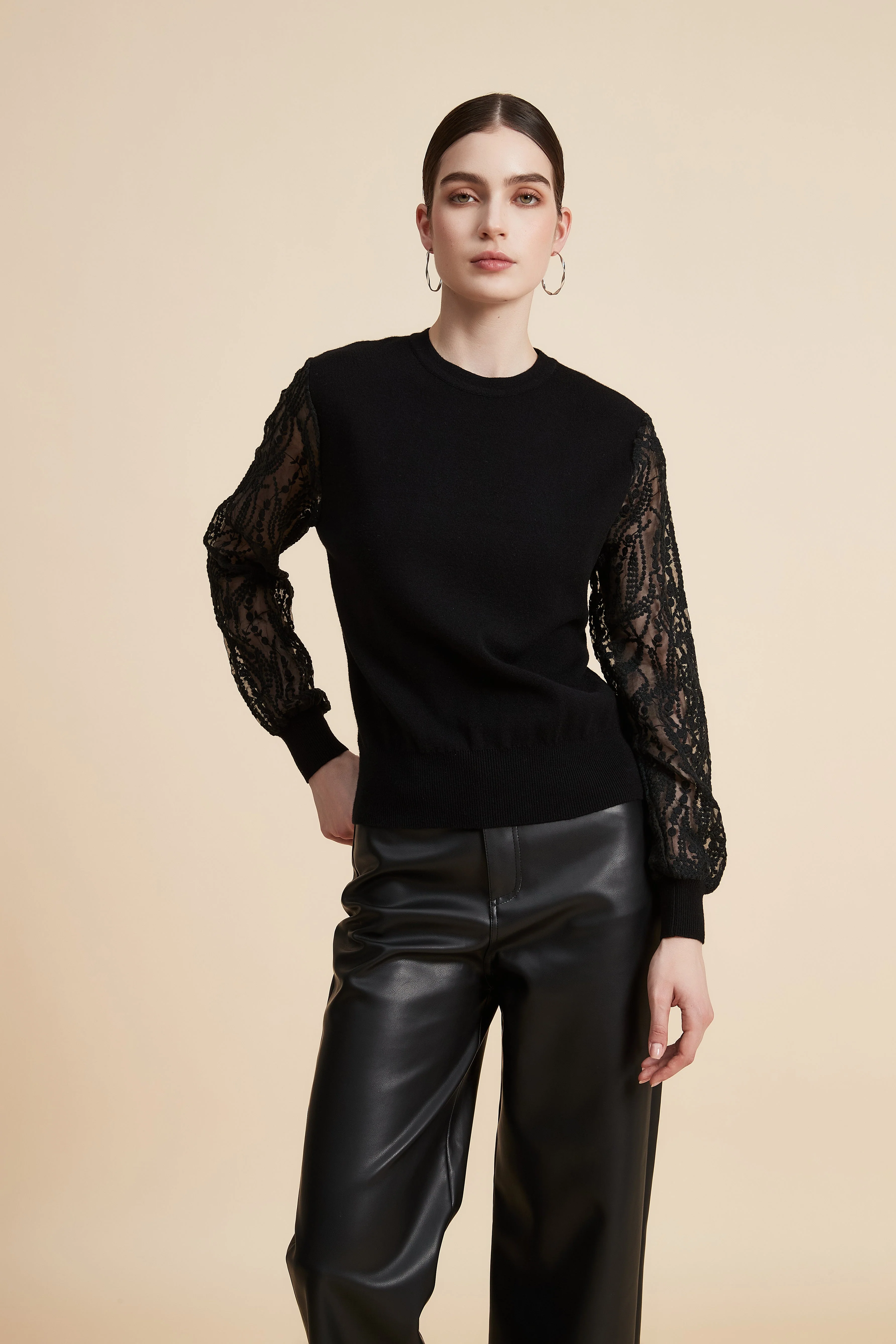 Long Sleeve Embellished Sweater
