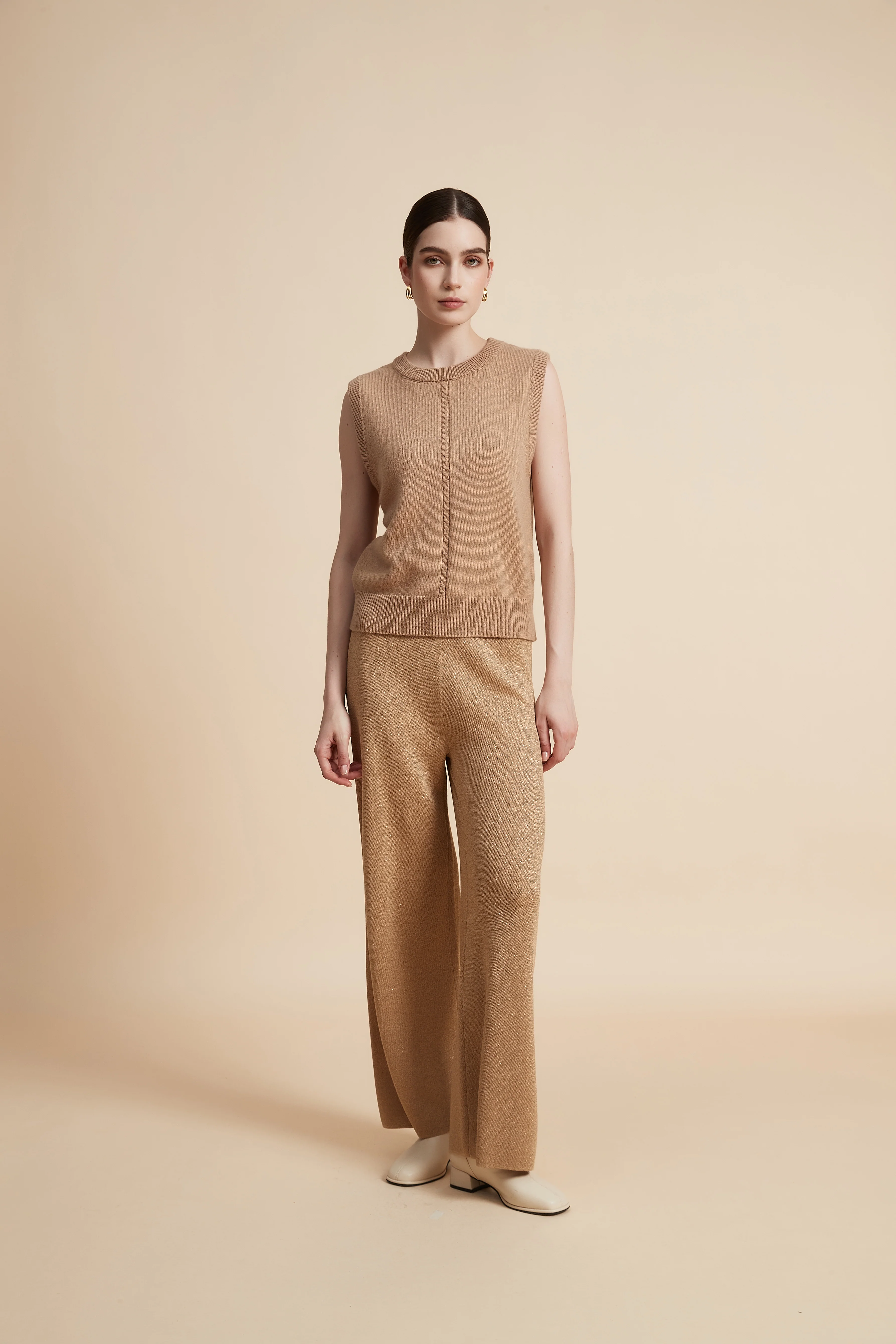 Wide Leg Solid Long Pants - Image 2