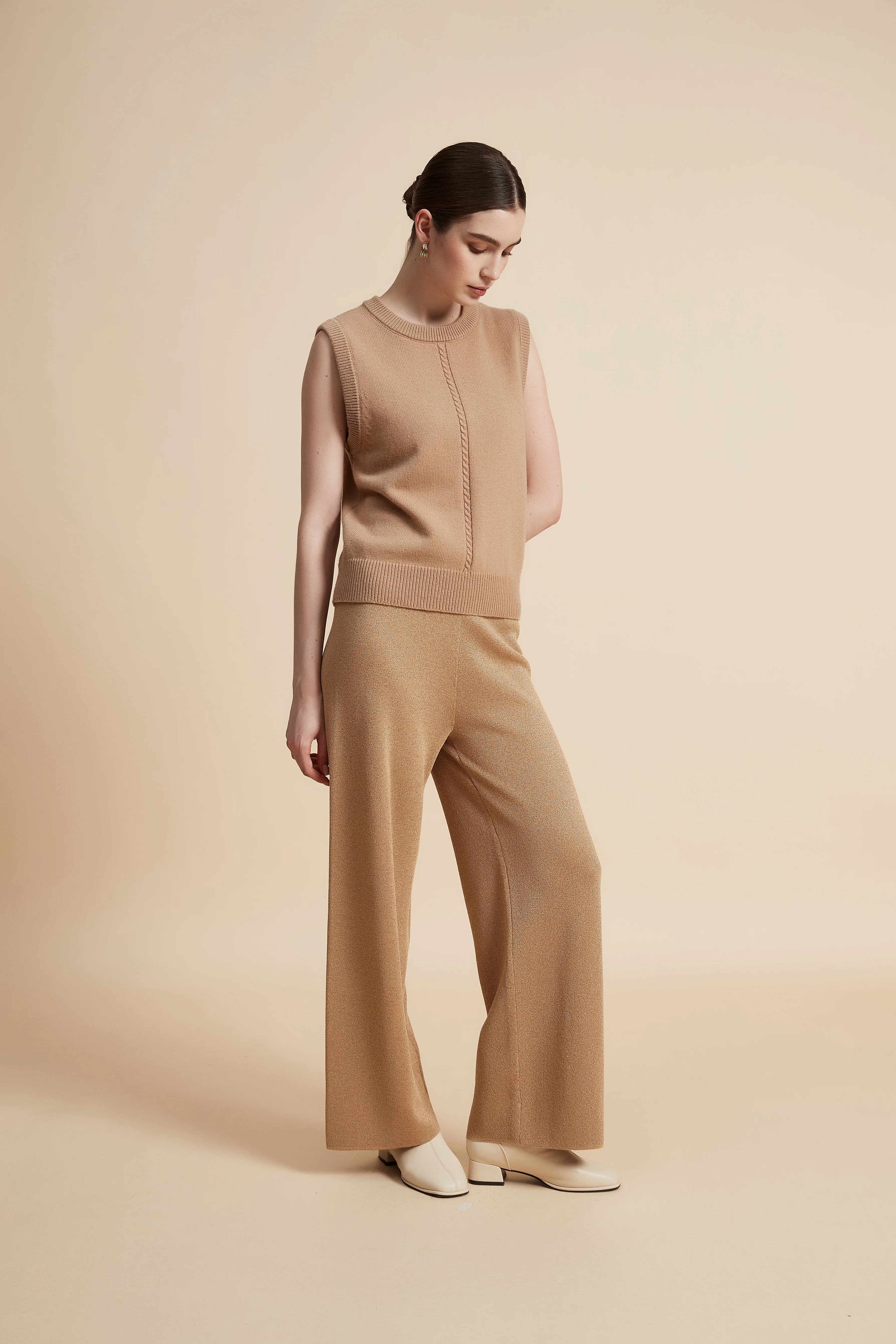 Wide Leg Solid Long Pants - Image 3