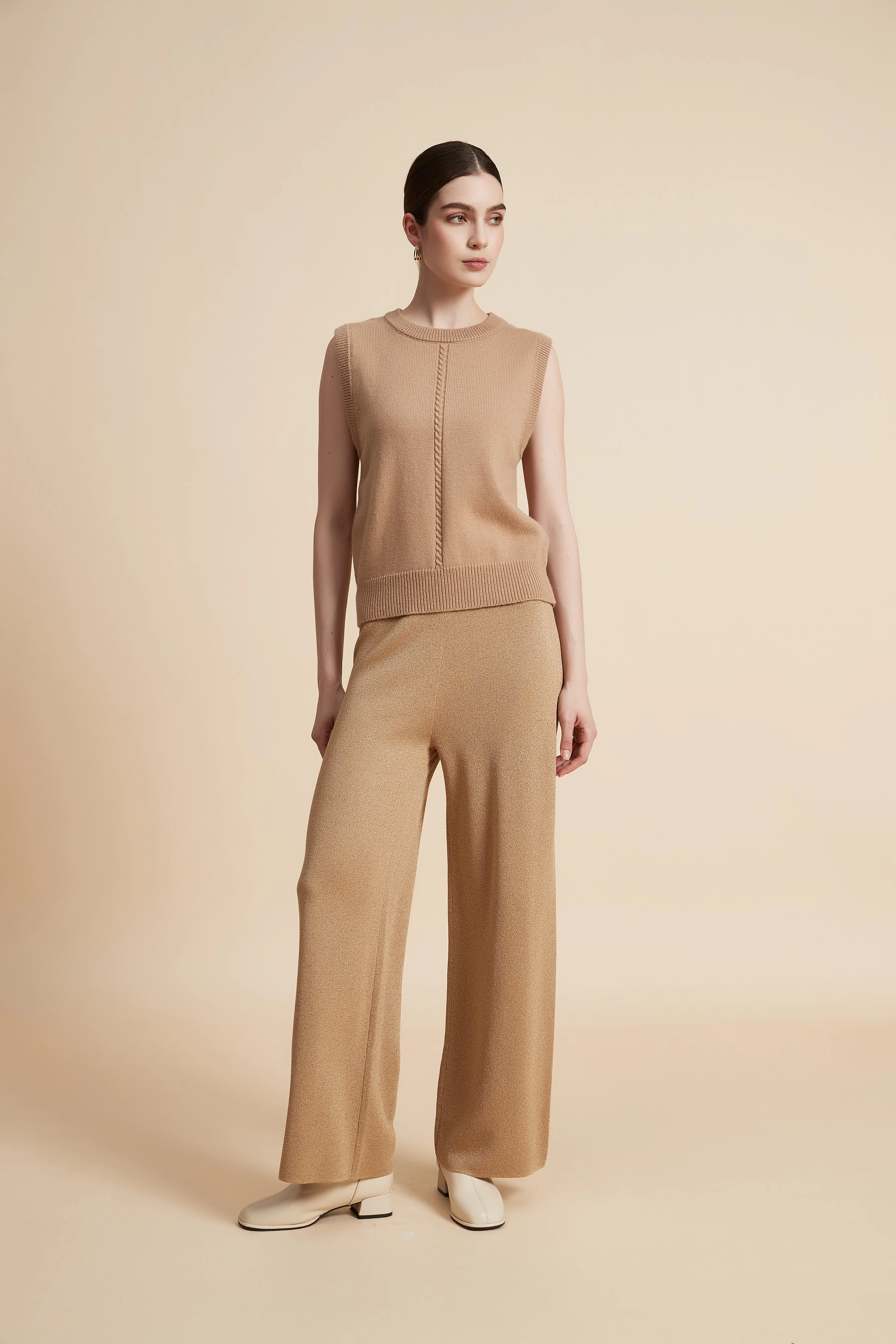 Wide Leg Solid Long Pants - Image 4