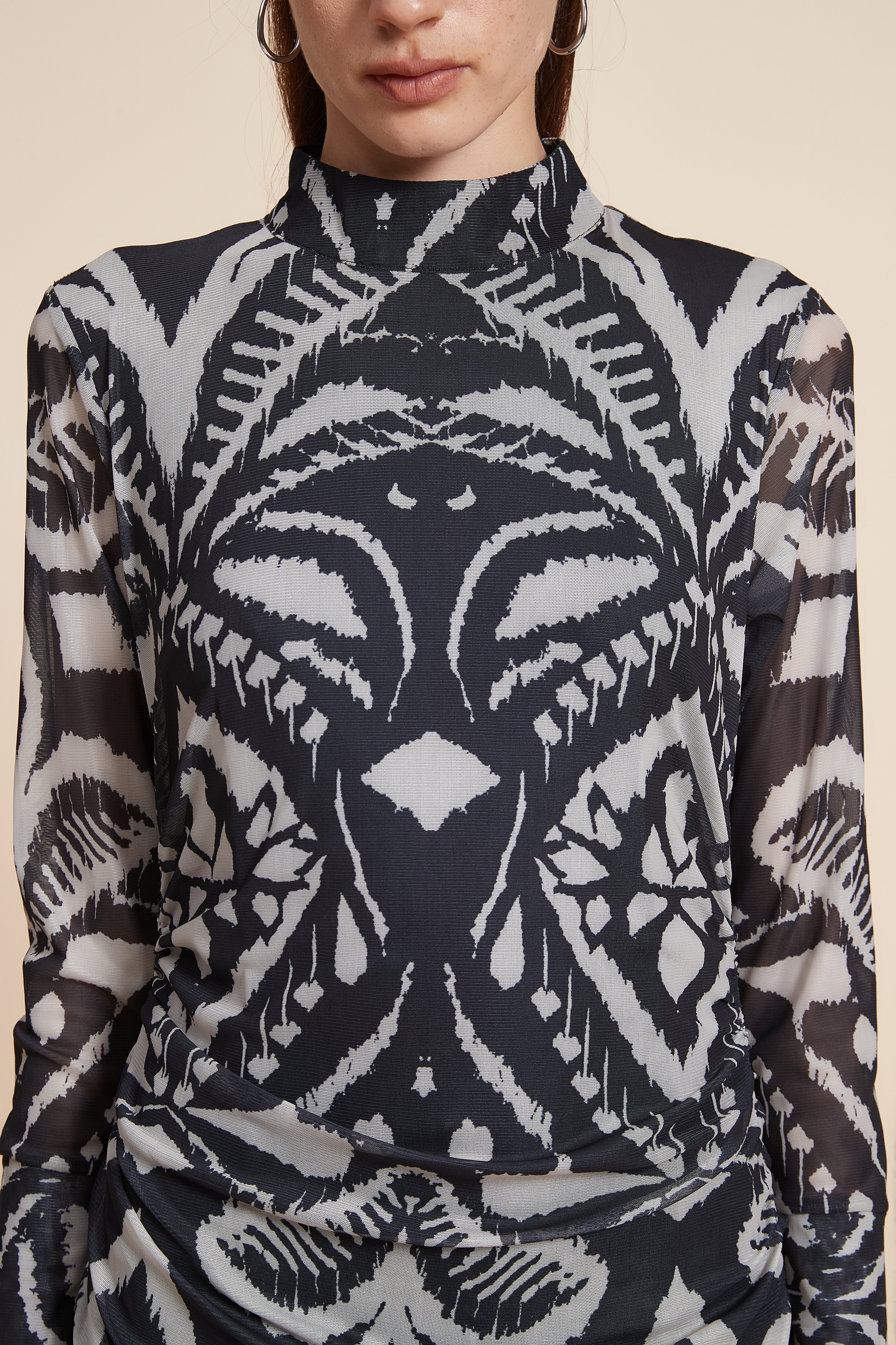 Printed Long Sleeve Midi Dress - Image 6