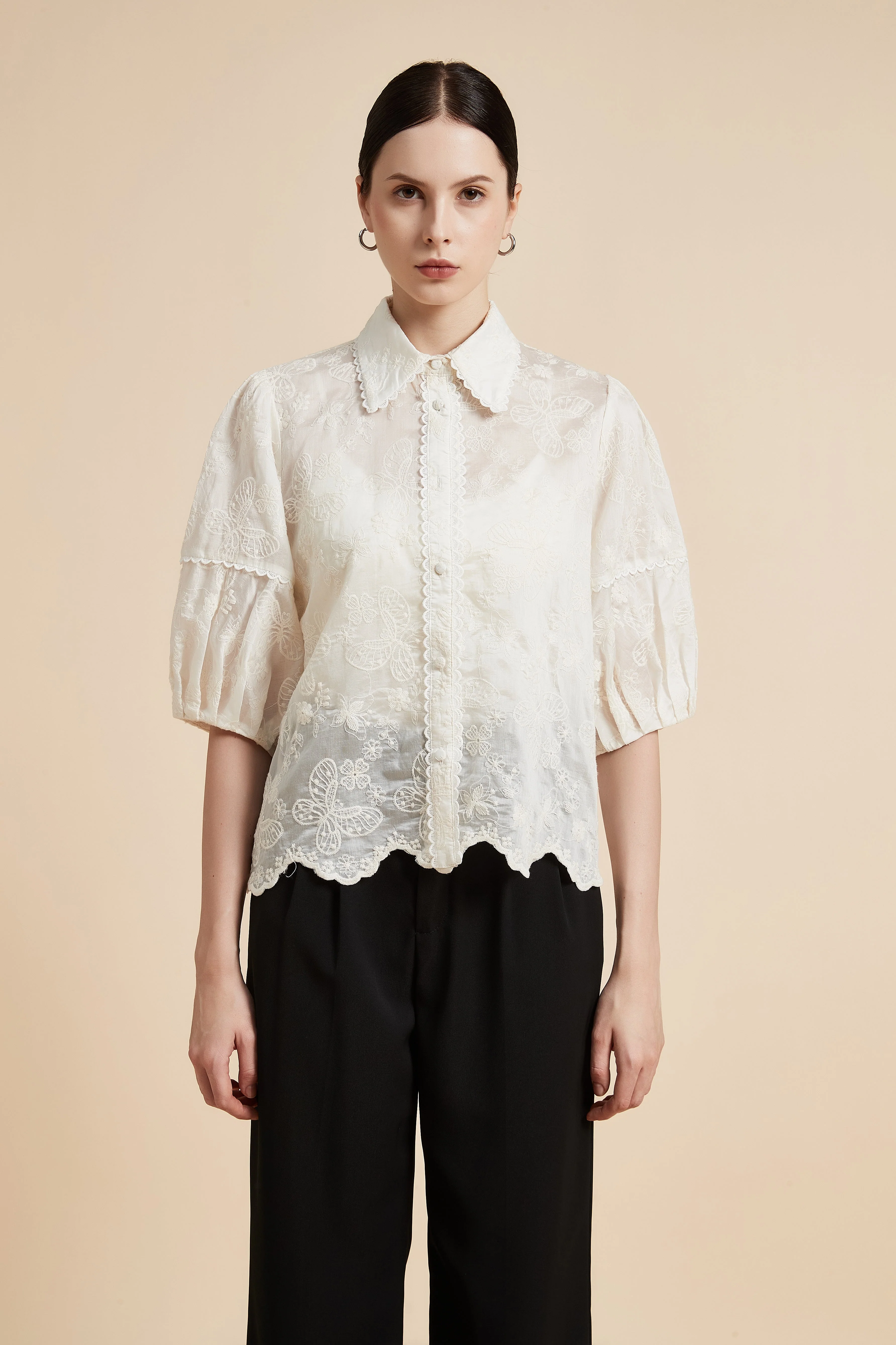 Short Sleeve Shirt Blouse - Image 2