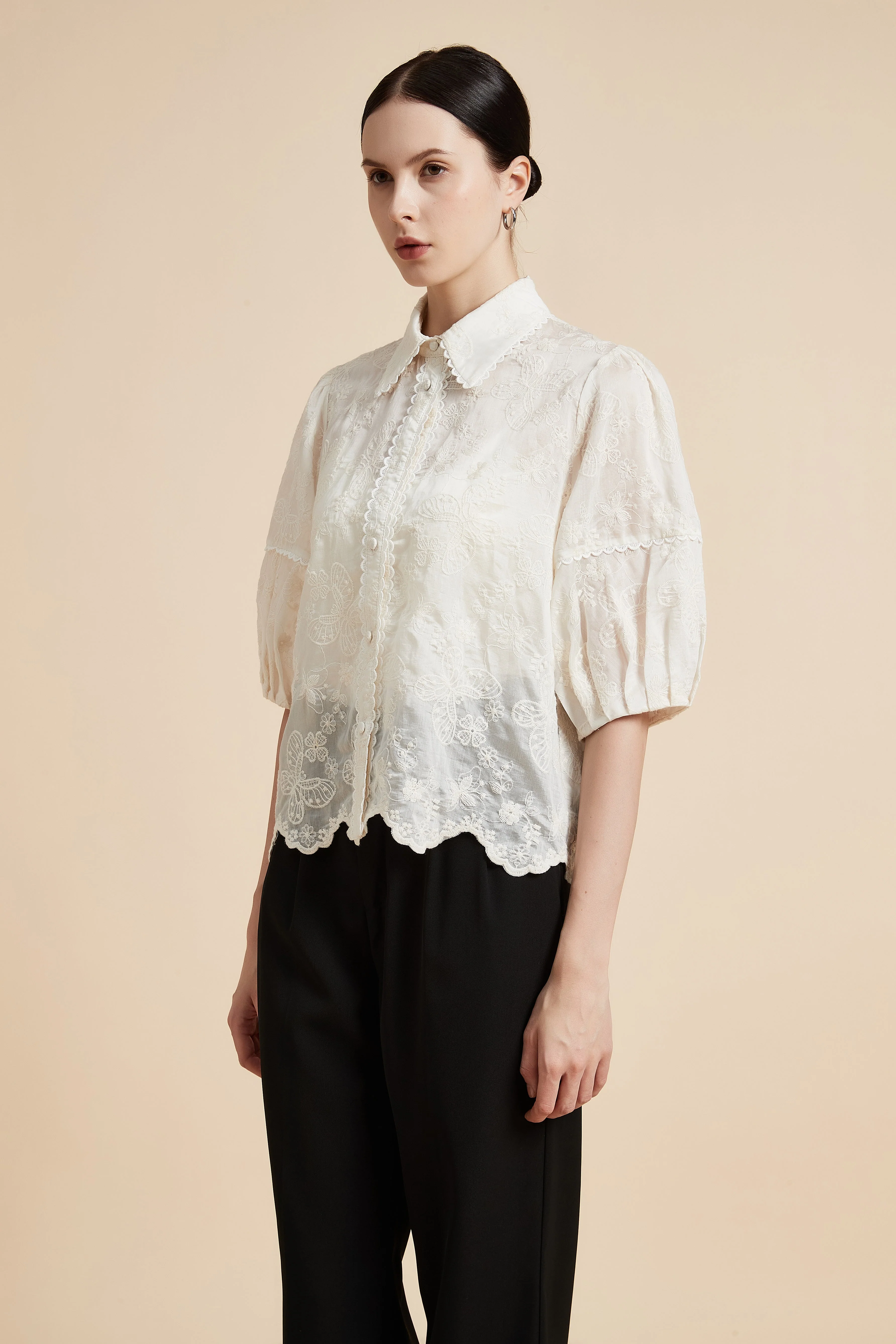Short Sleeve Shirt Blouse - Image 3
