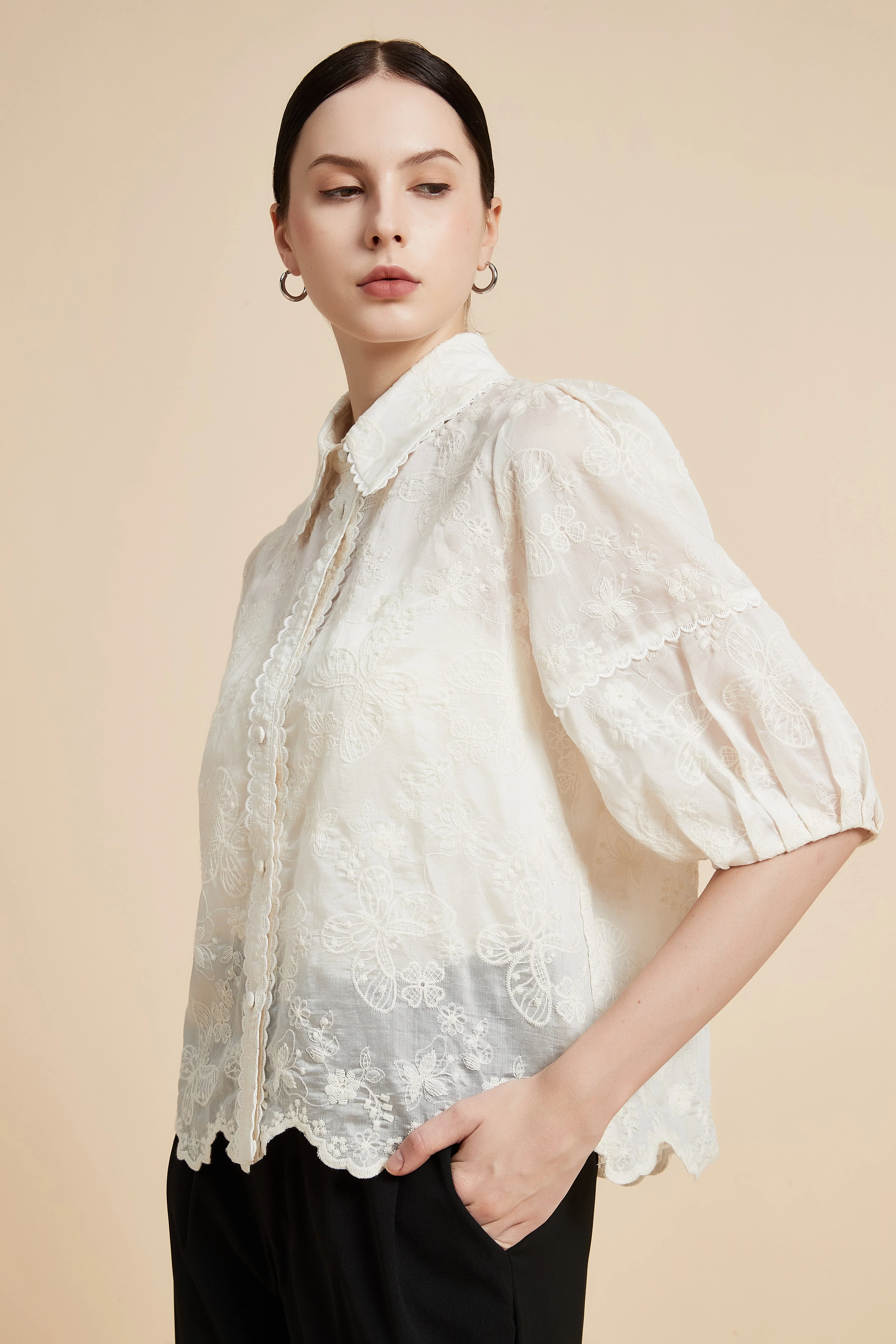 Short Sleeve Shirt Blouse - Image 7