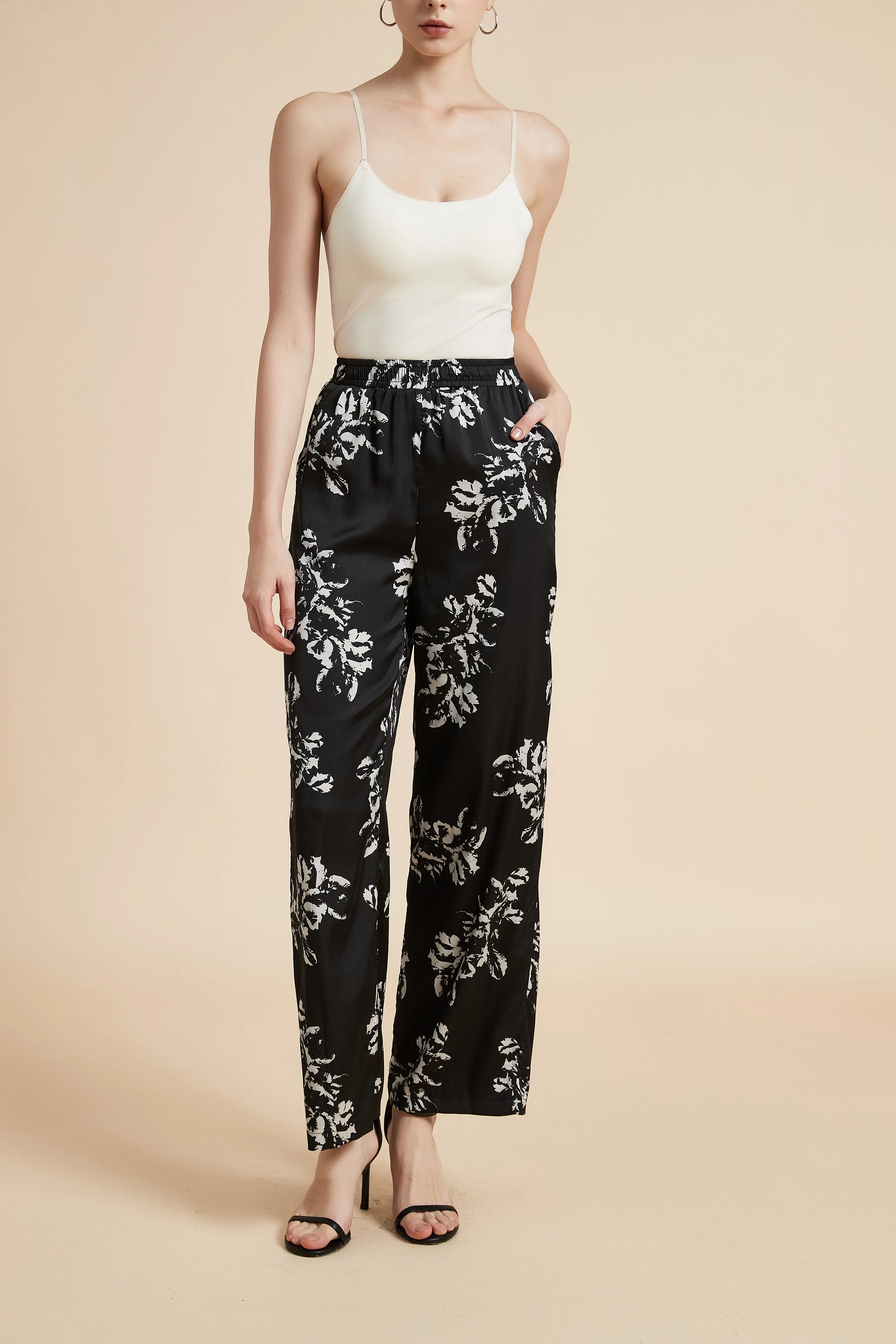 Wide Leg Floral Trousers