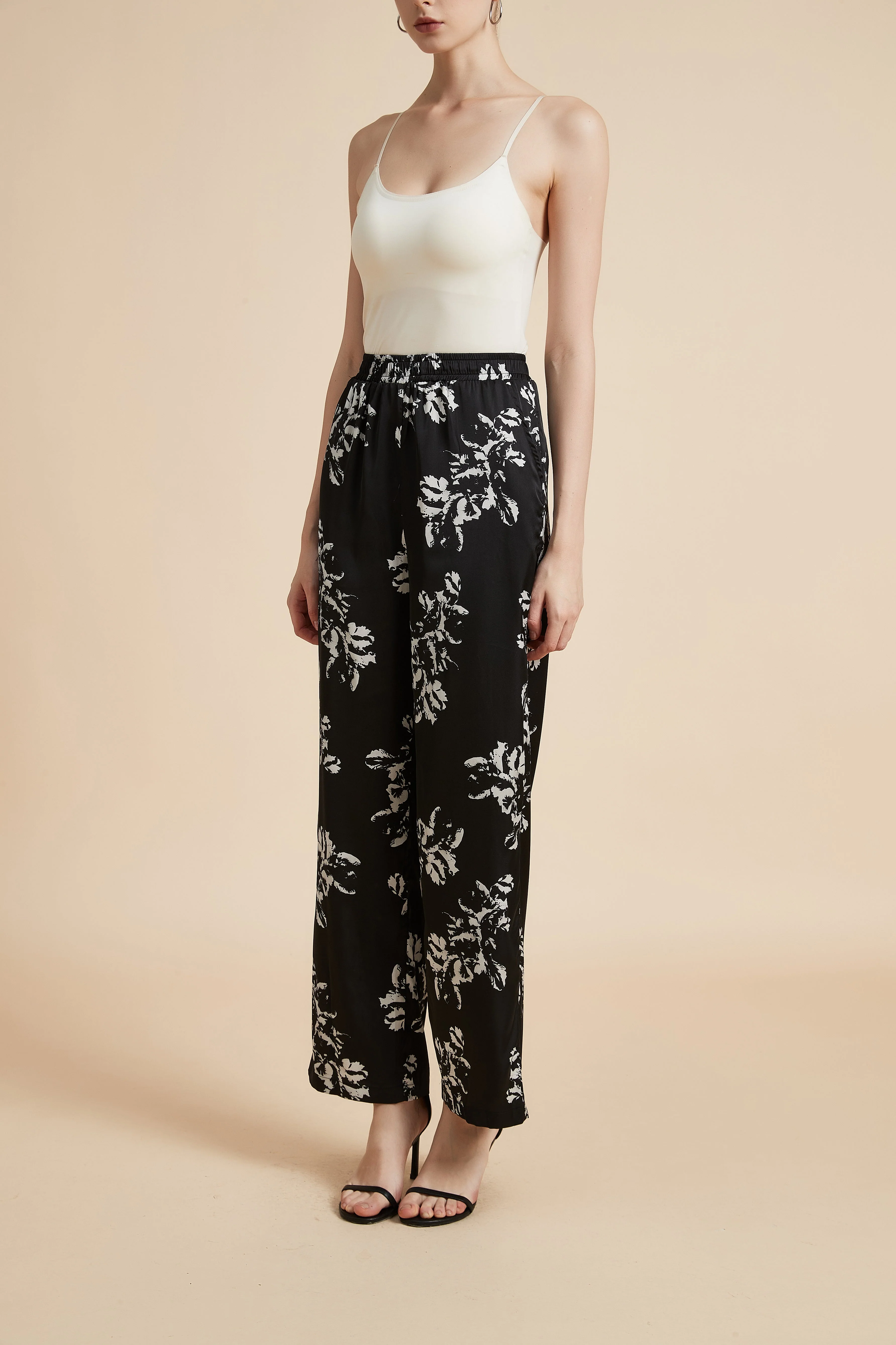 Wide Leg Floral Trousers - Image 3