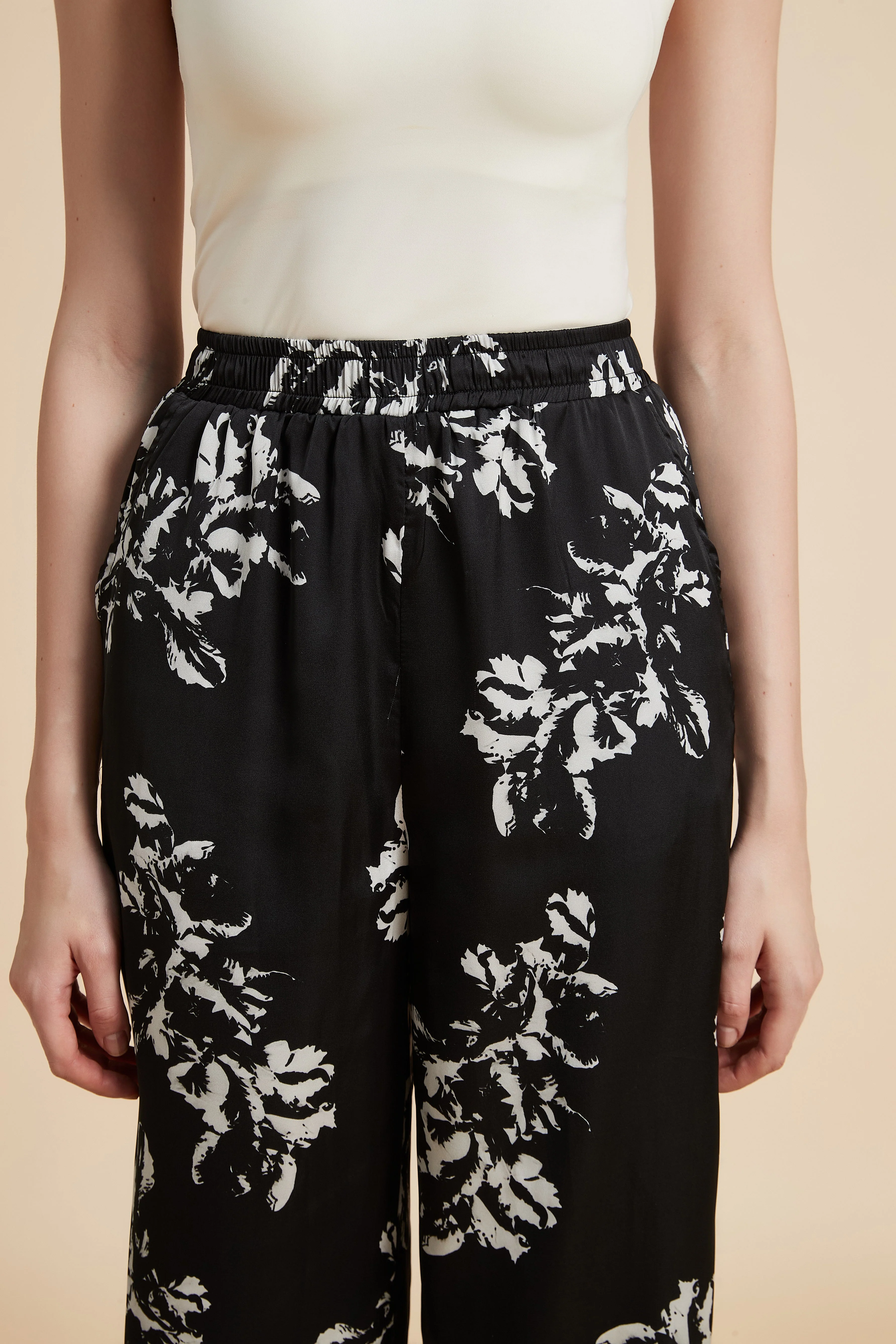 Wide Leg Floral Trousers - Image 4