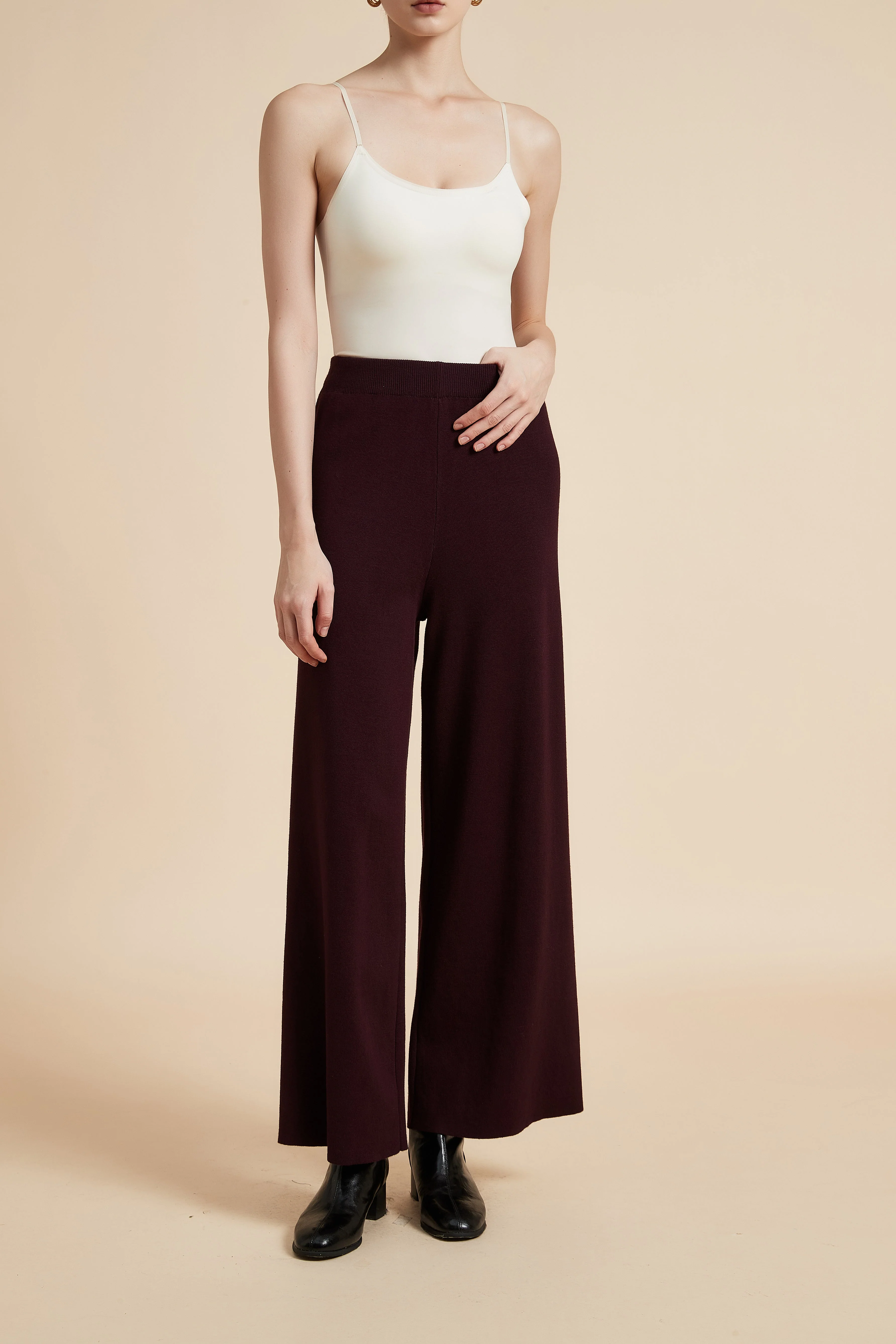 Wide Leg Solid Pants - Image 2