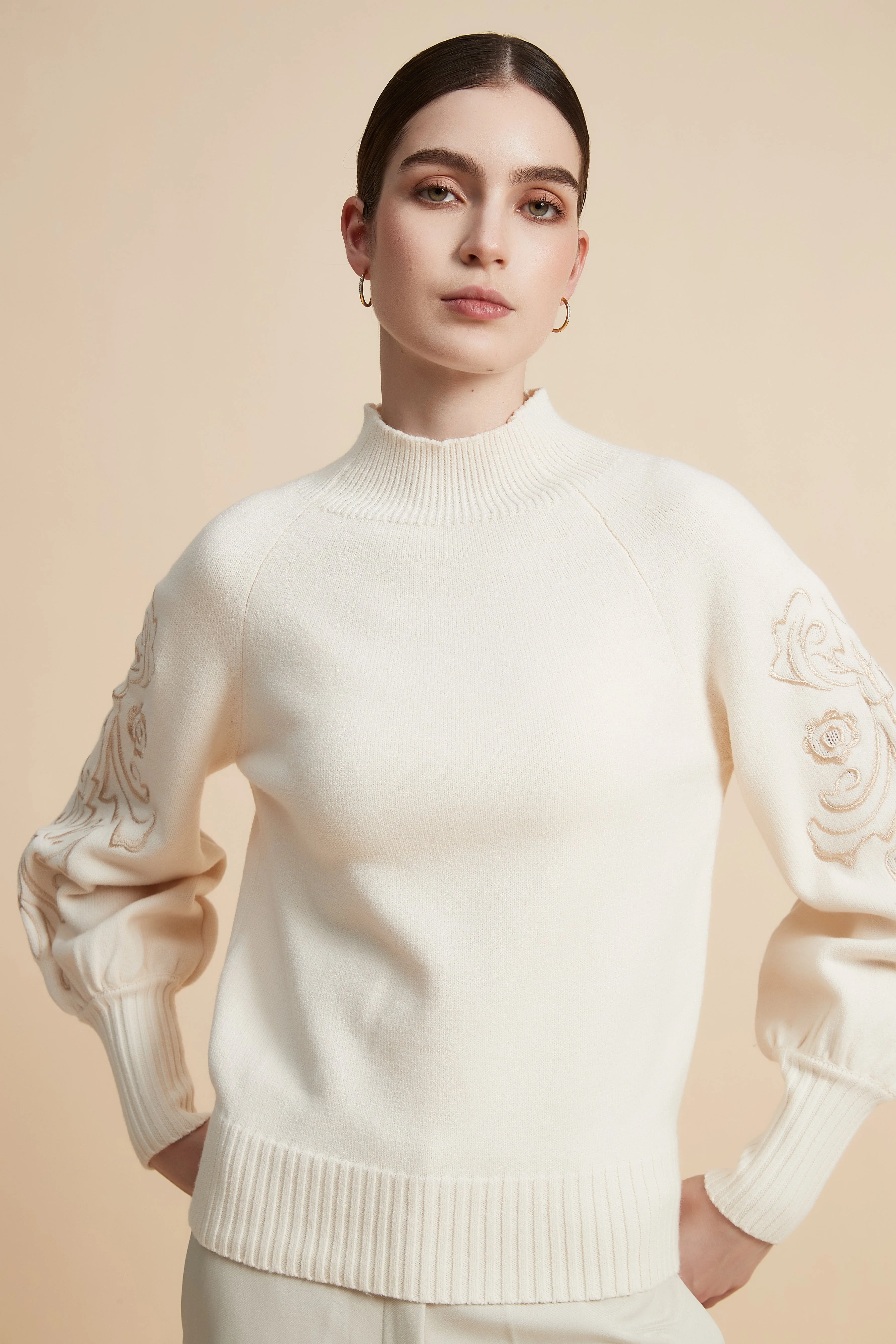 Solid Floral Embroidered Jacket - Image 7