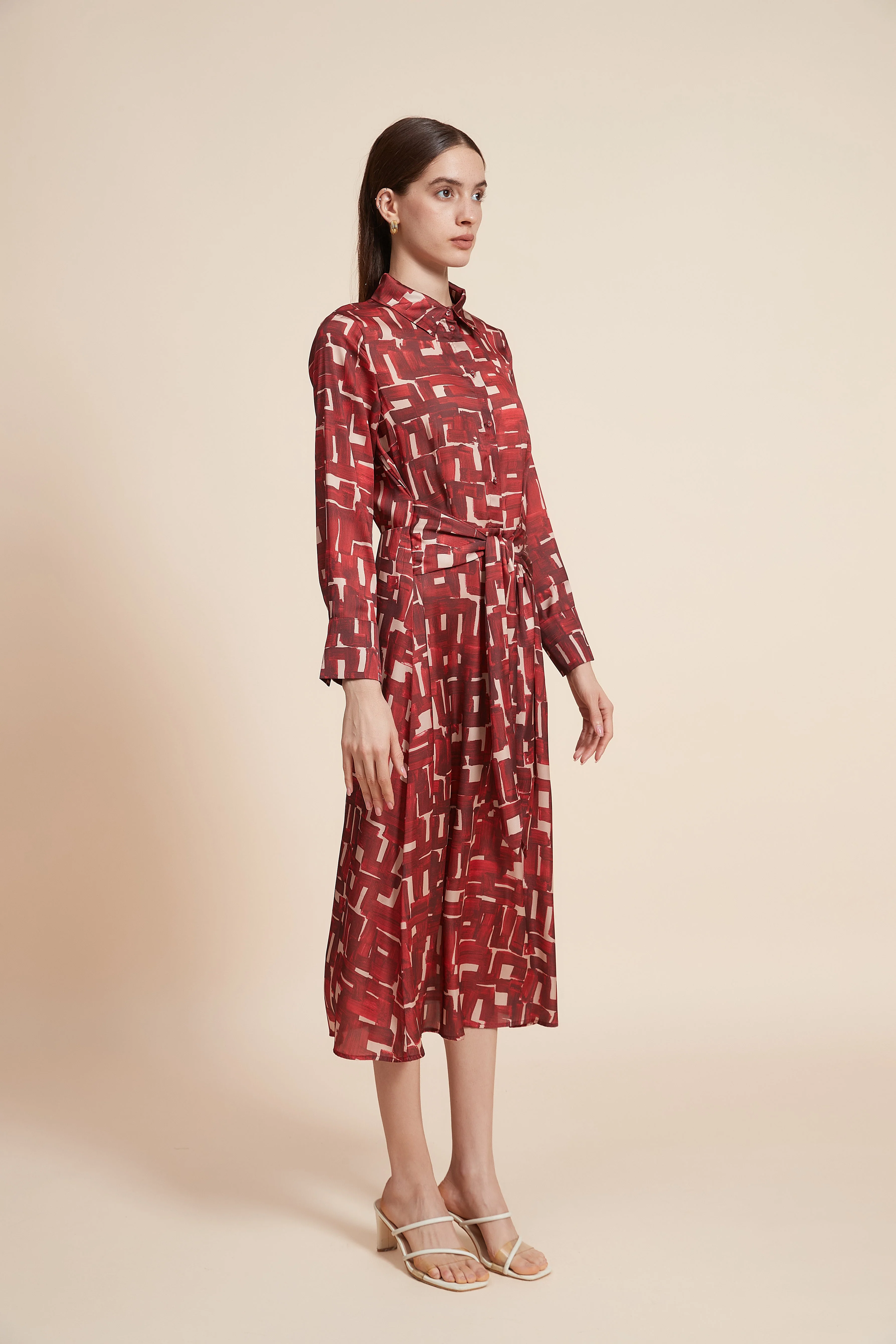 Printed Long Sleeve Maxi Dress - Image 3