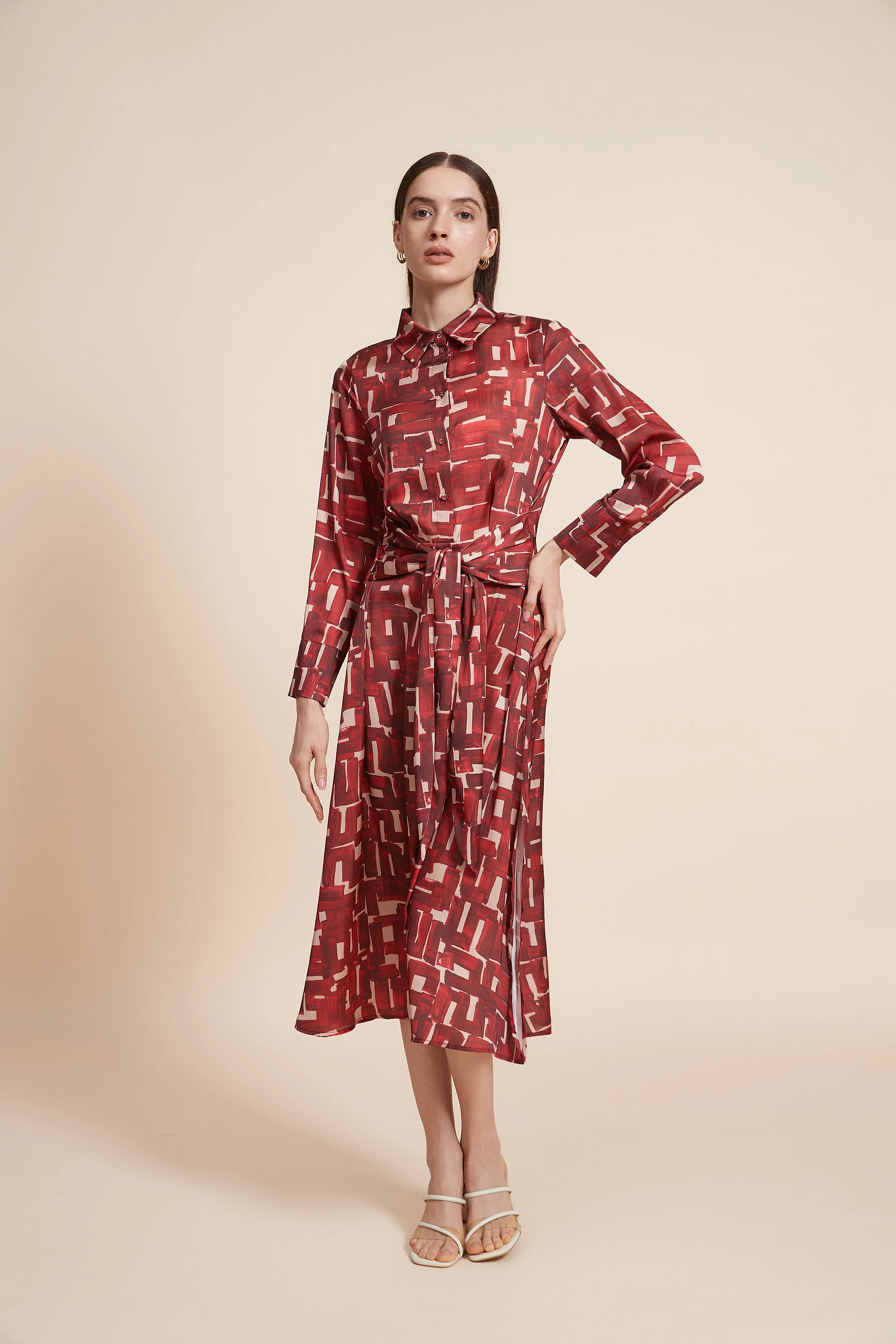 Printed Long Sleeve Maxi Dress - Image 4