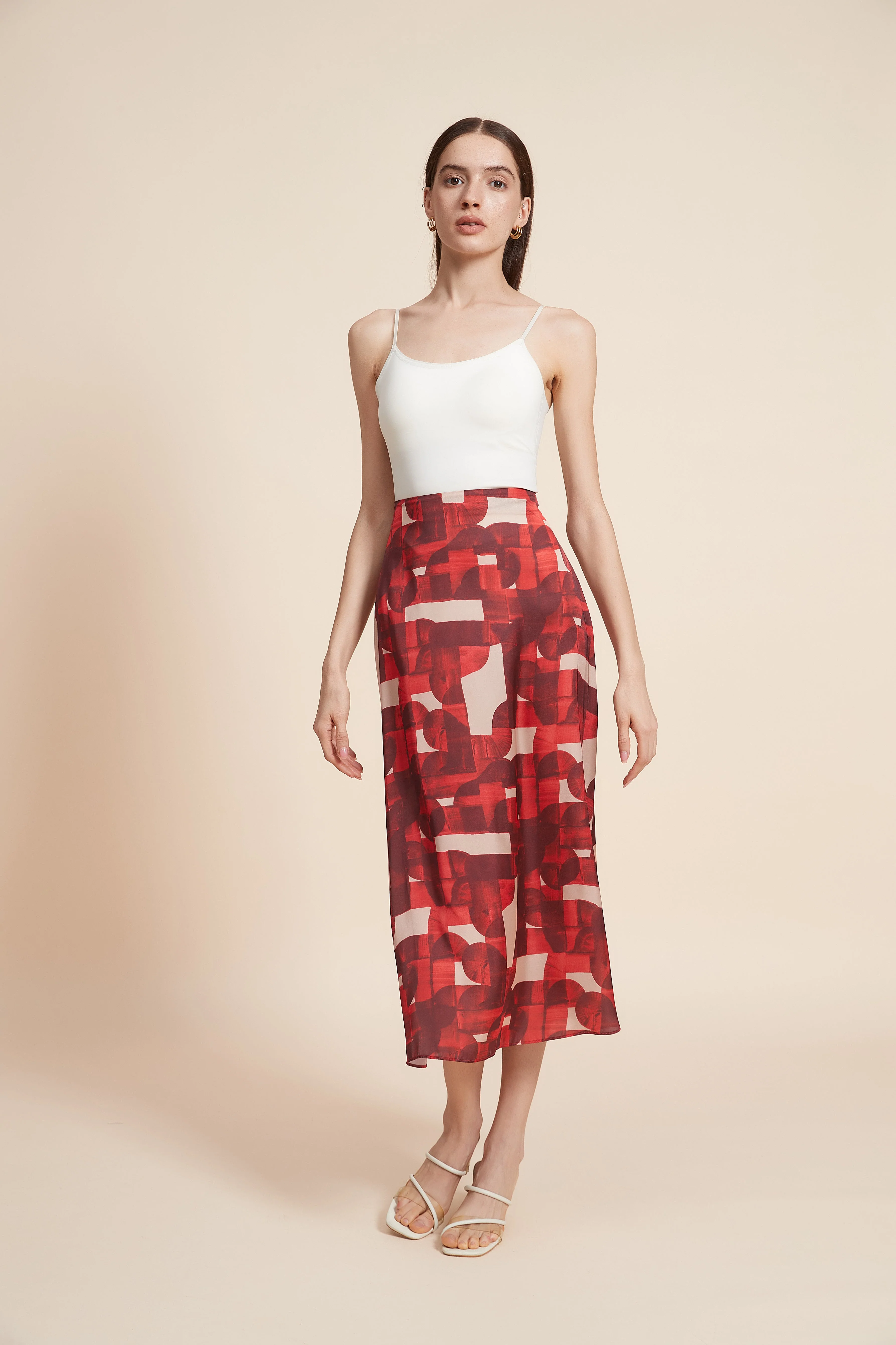 Colorful Midi Skirt with Flared Design - Image 4