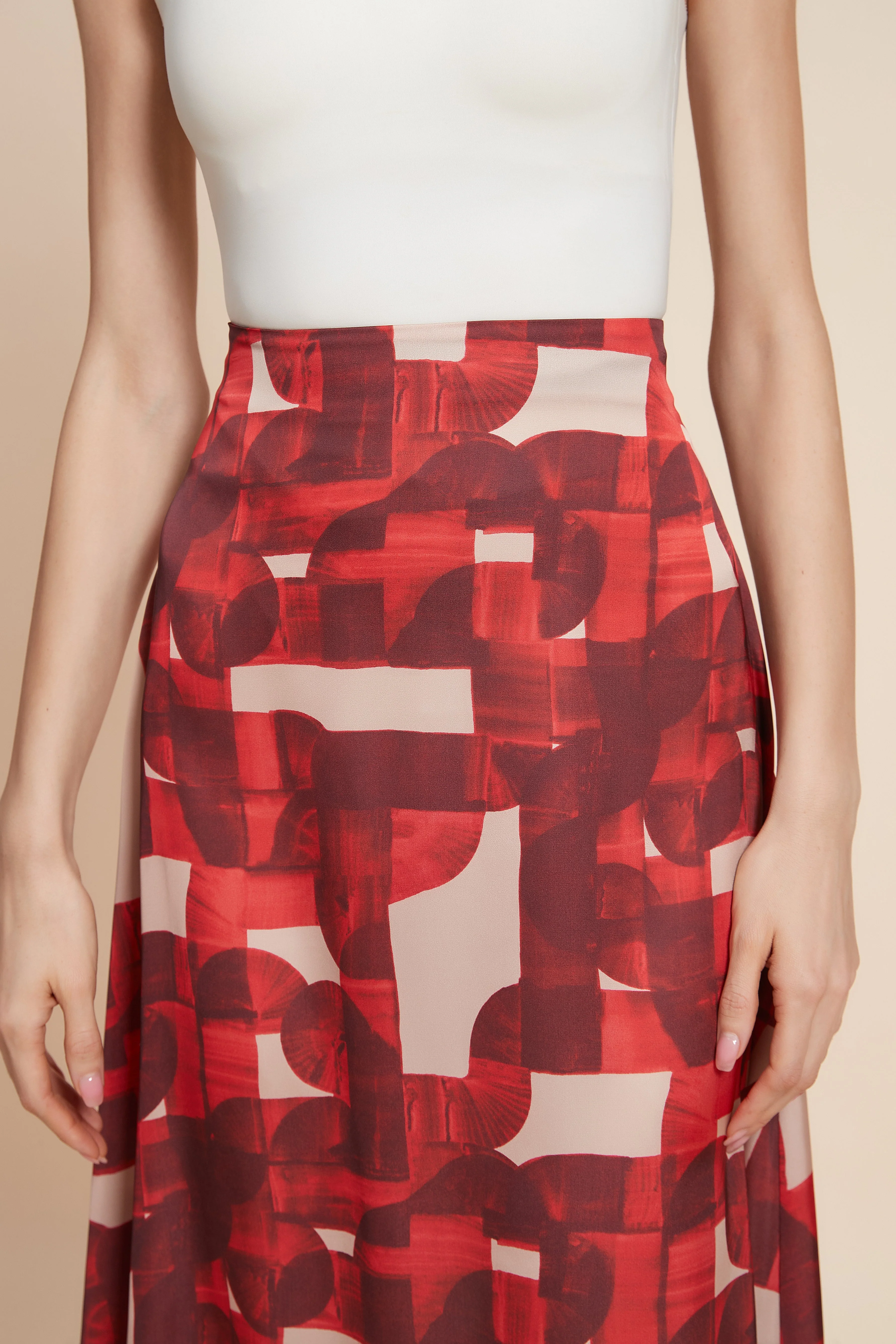 Colorful Midi Skirt with Flared Design - Image 5