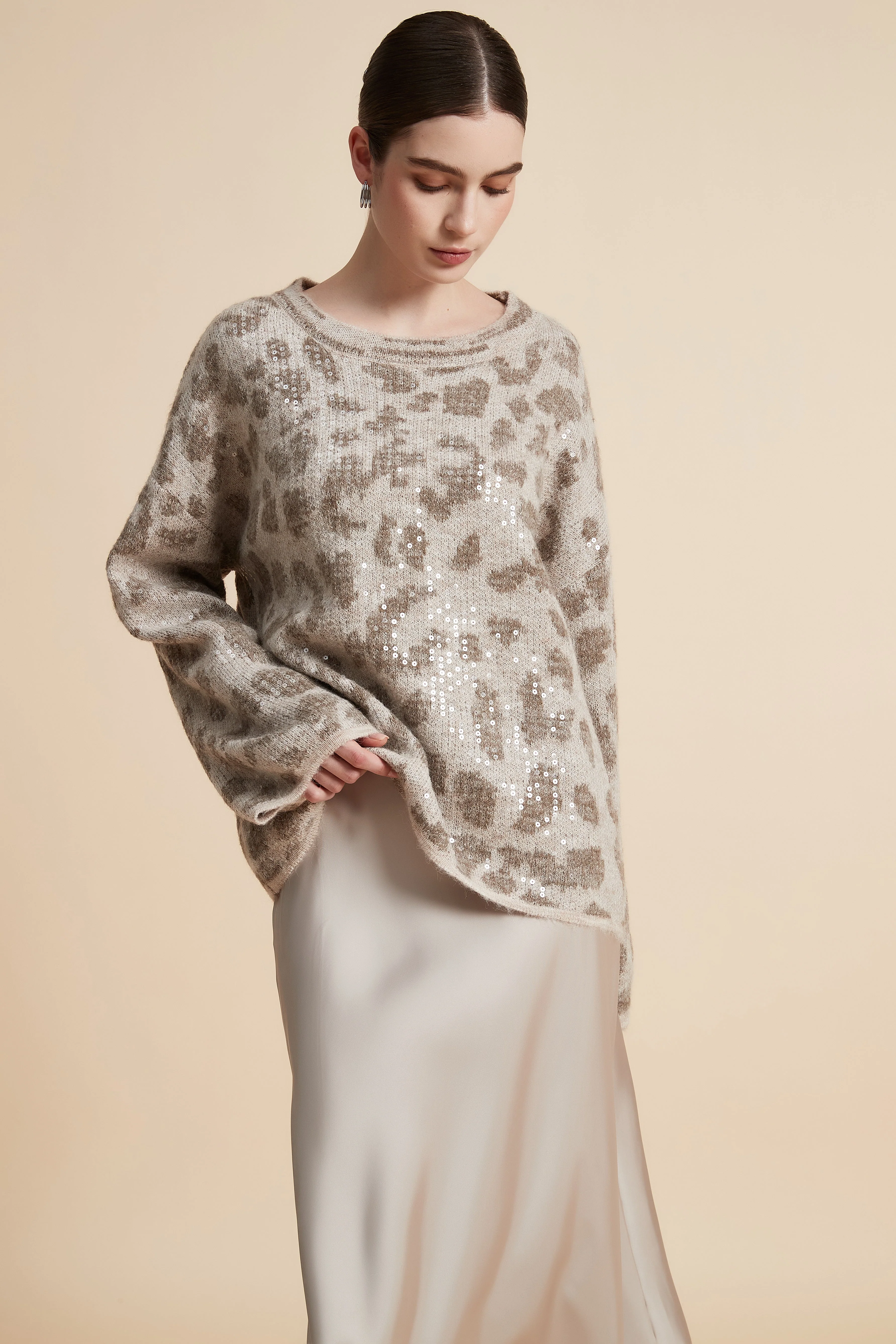 Long Sleeve Oversized Crewneck Sweater - Image 3