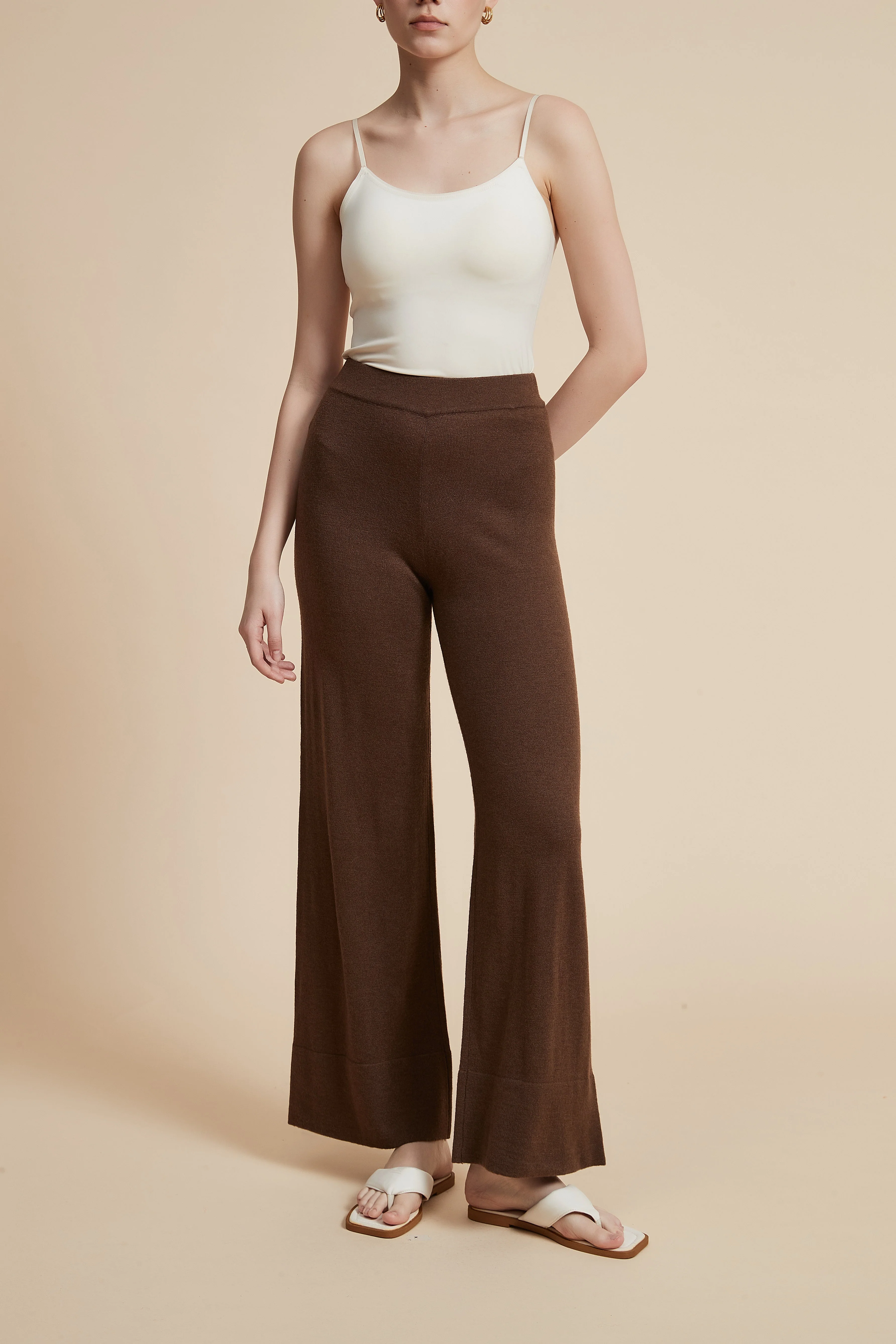 Plain Wide Leg Trousers - Image 6