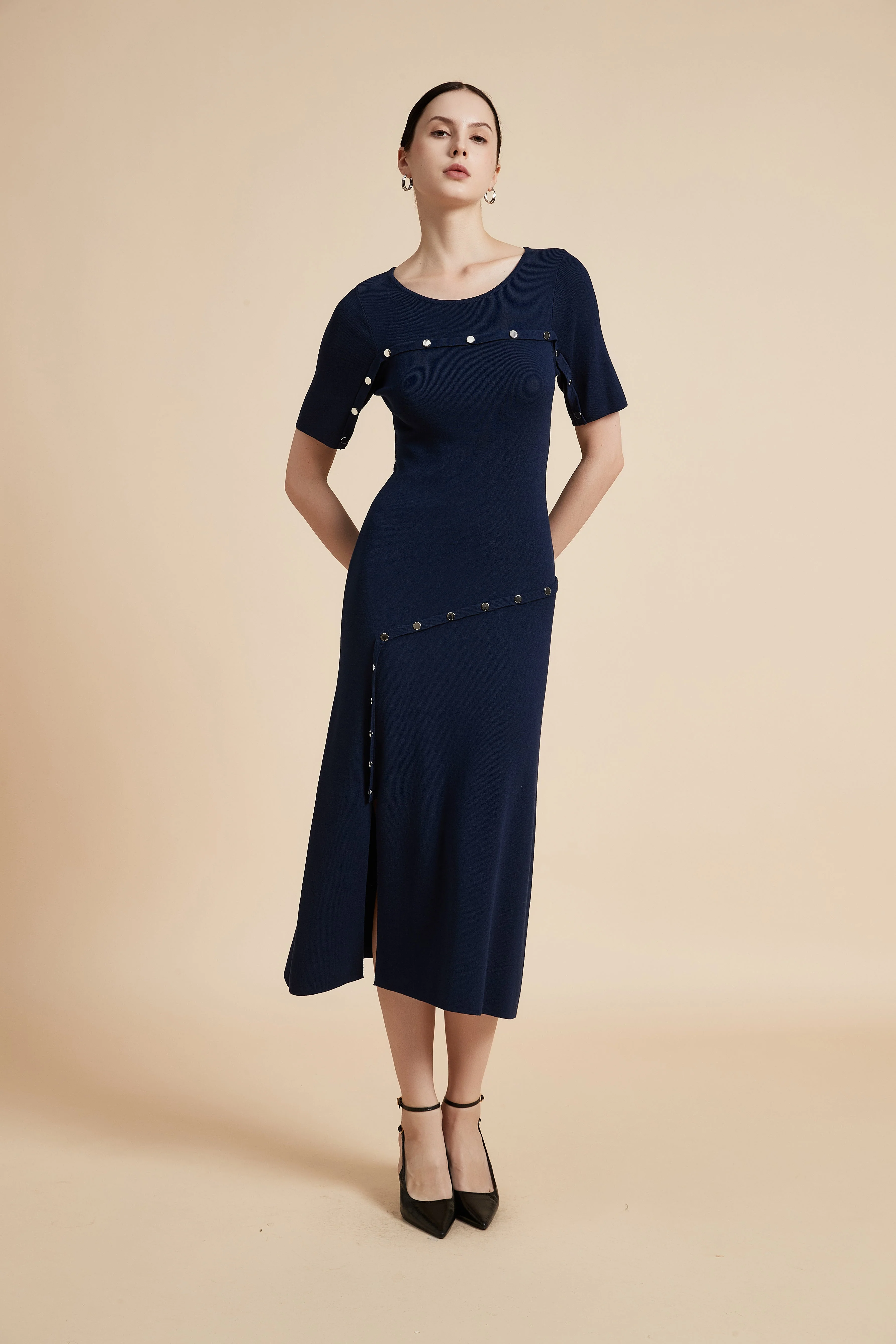 Half Sleeve Midi Dress