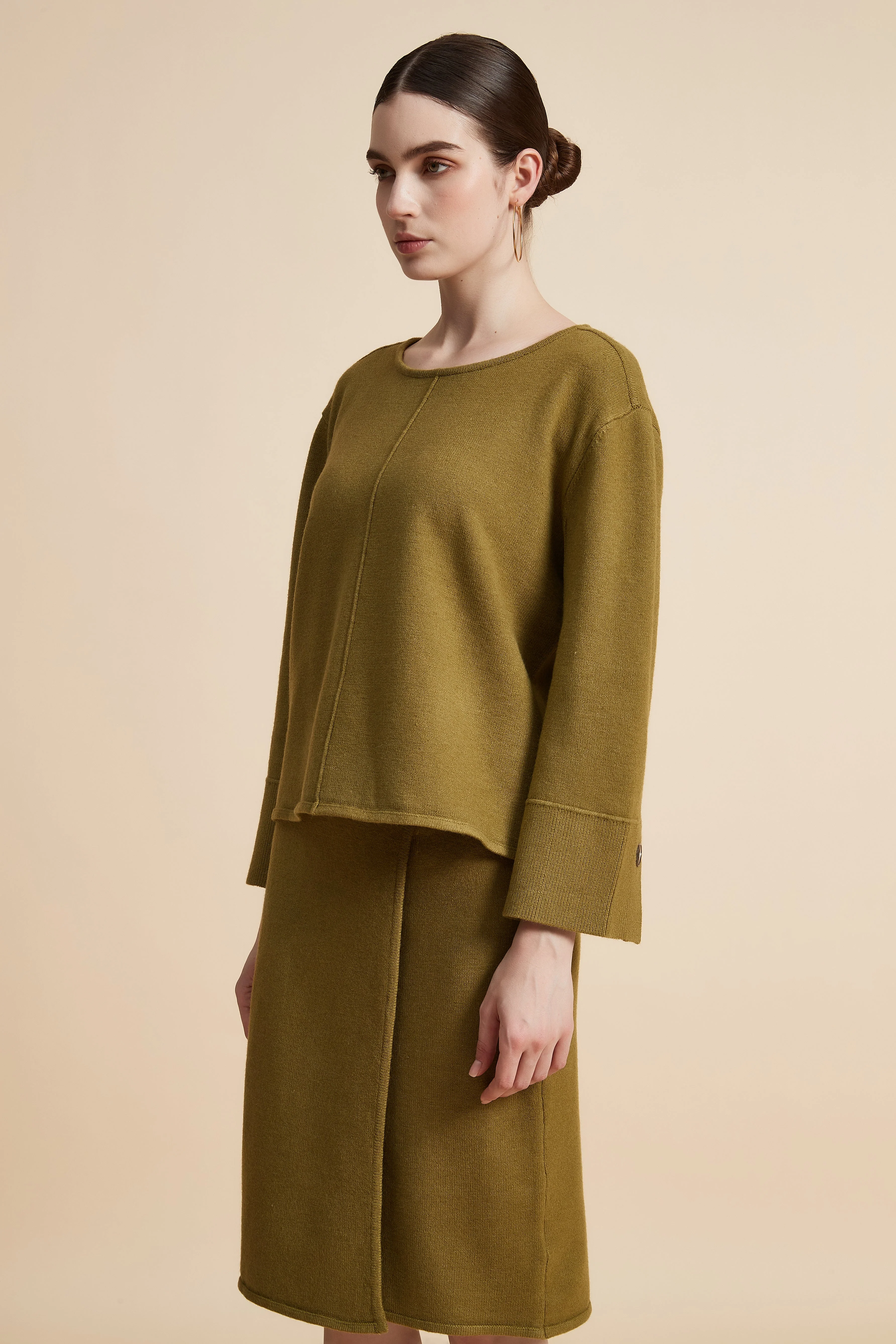 Solid Long Sleeve Sweater - Image 2