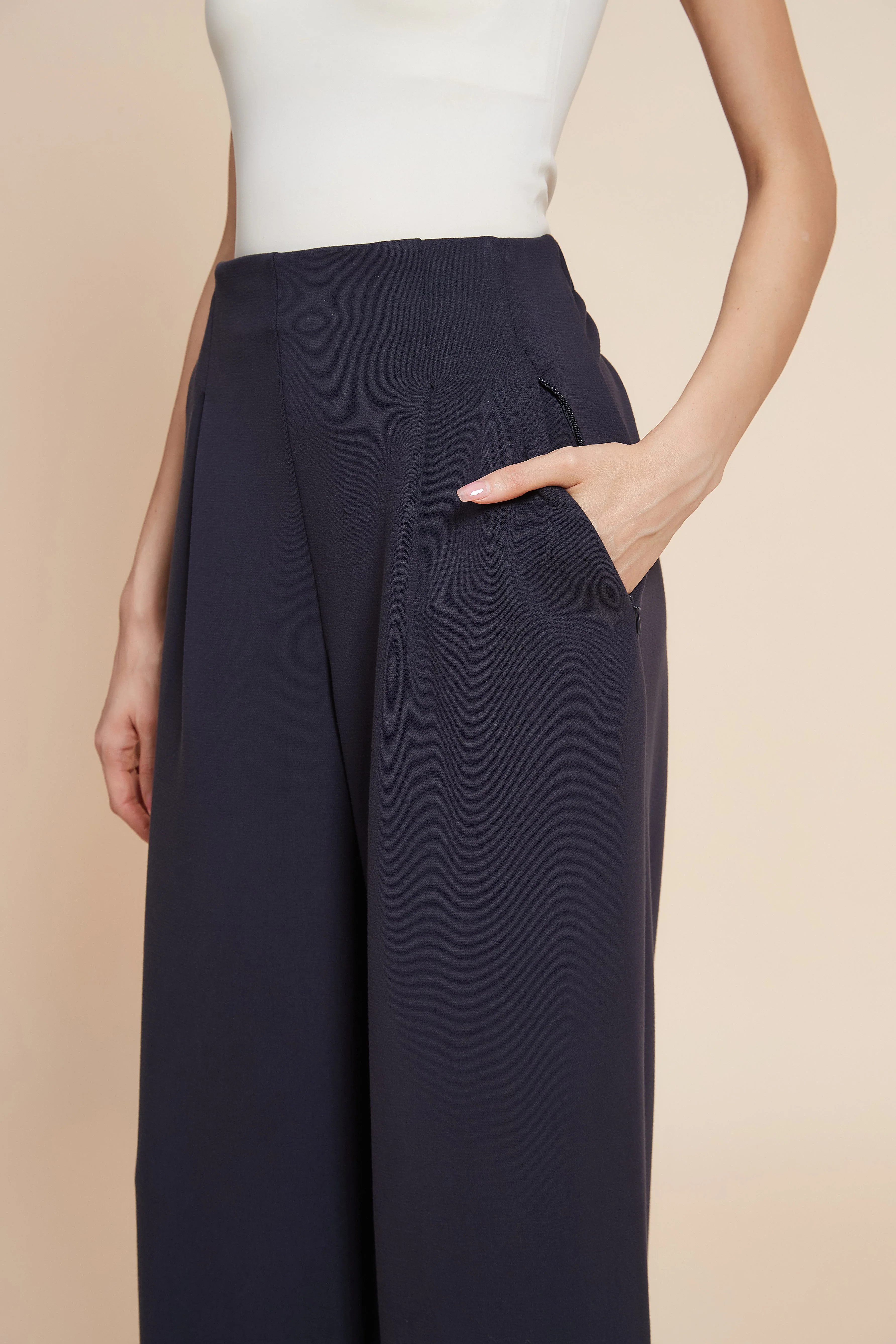 Plain Wide-Leg Long Pants - Image 6