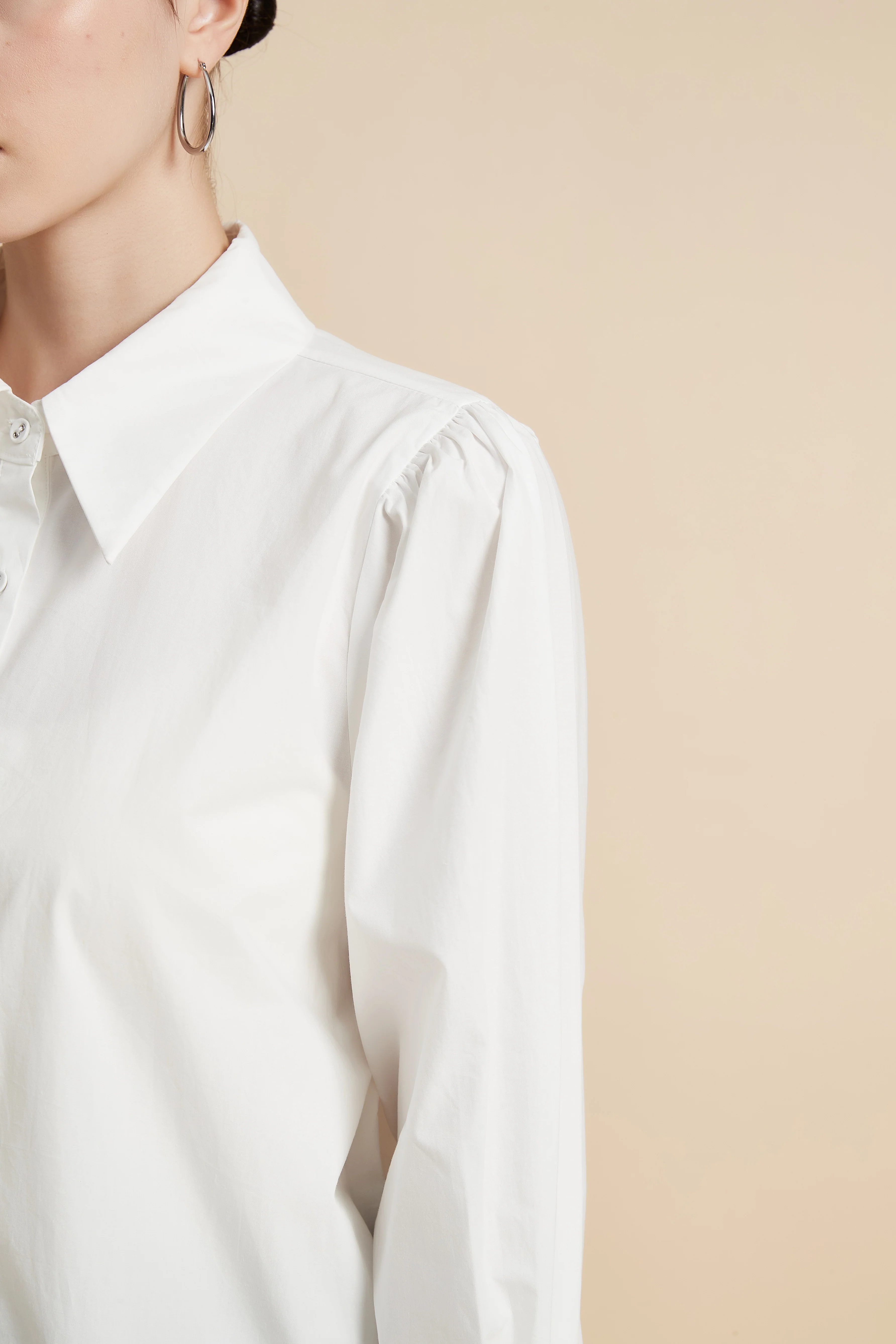 Long Sleeve Shirt Collar Blouse - Image 4