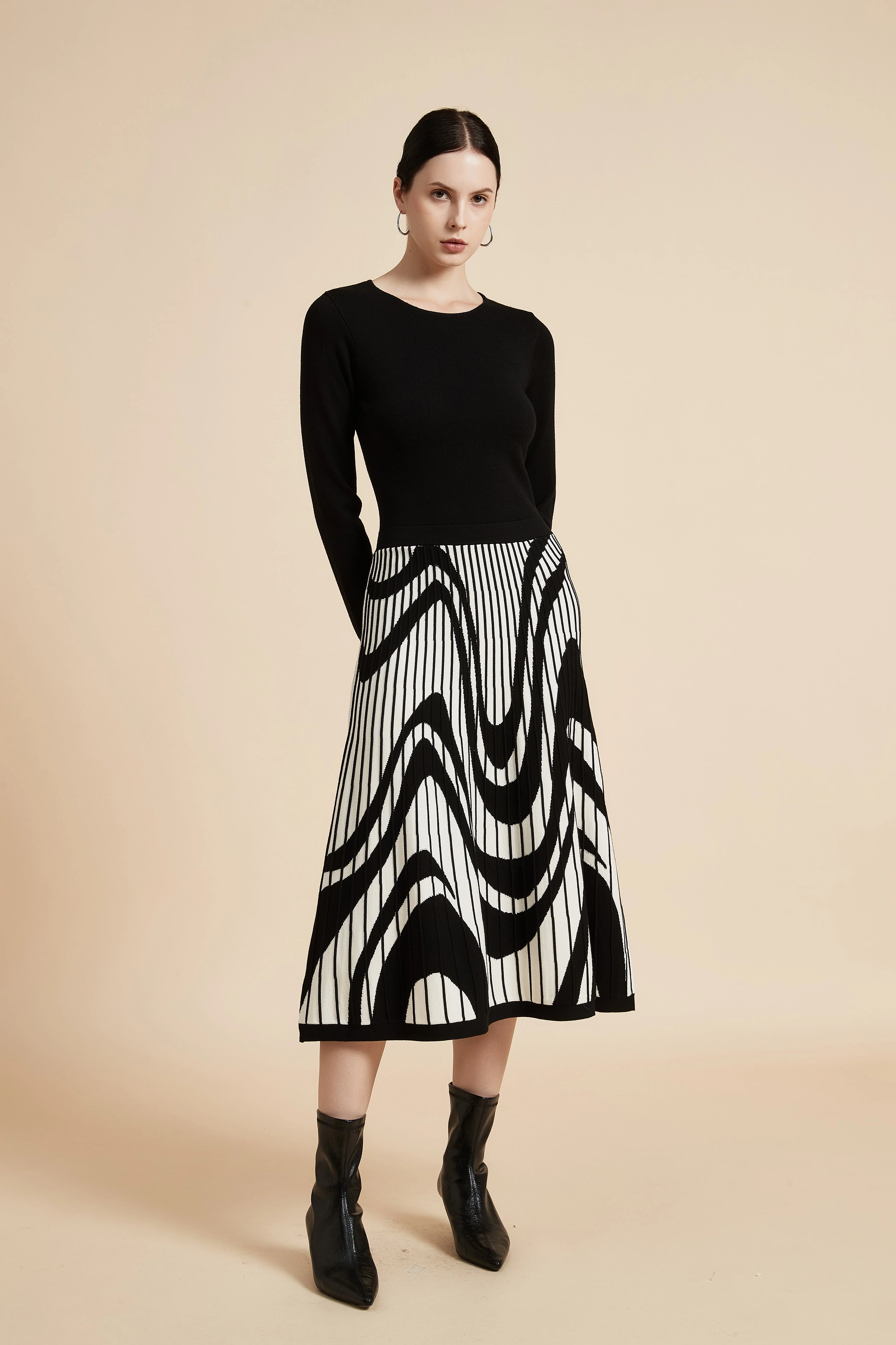Flowy Long Sleeve Midi Dress