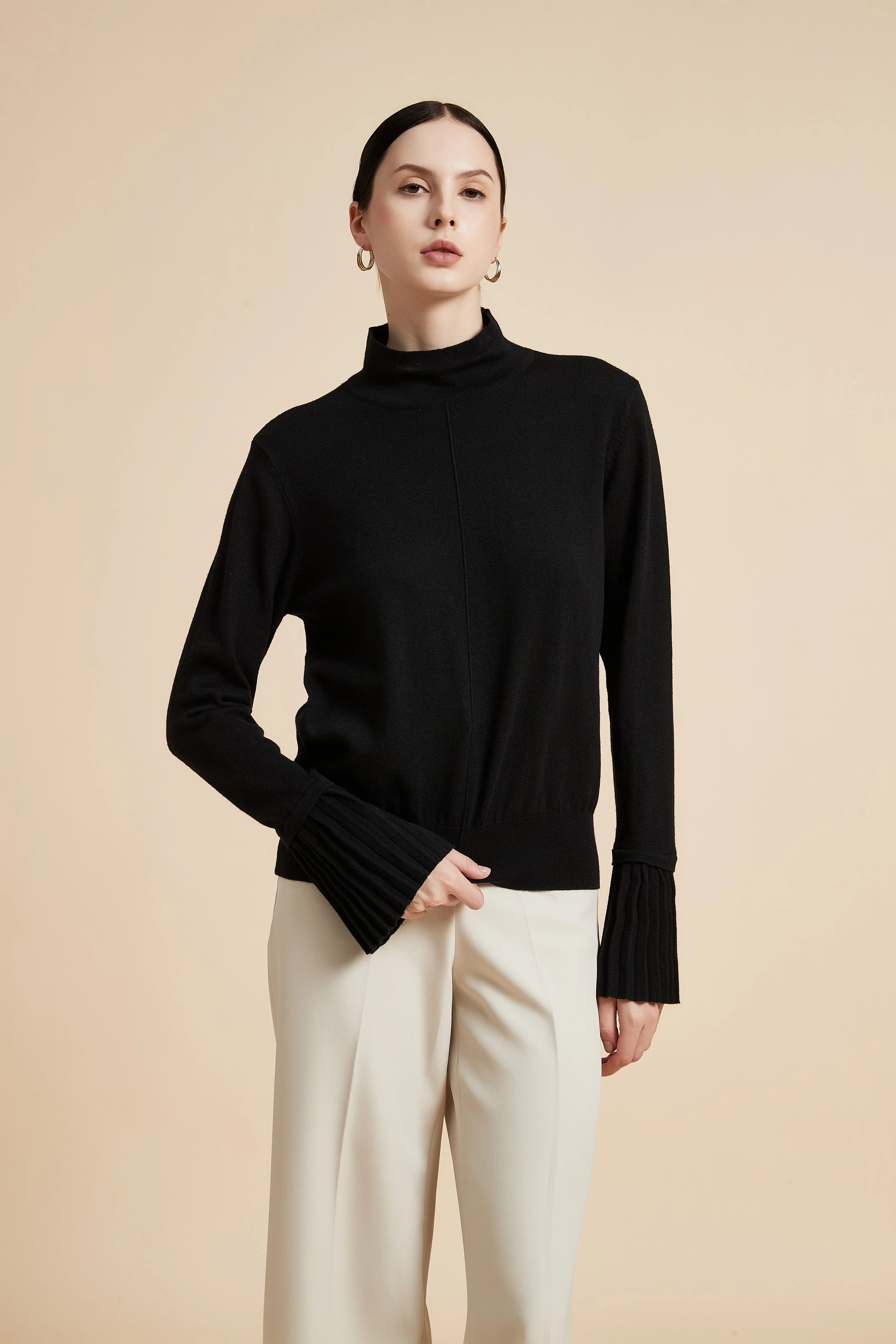 Long Sleeve Solid Turtleneck Sweater