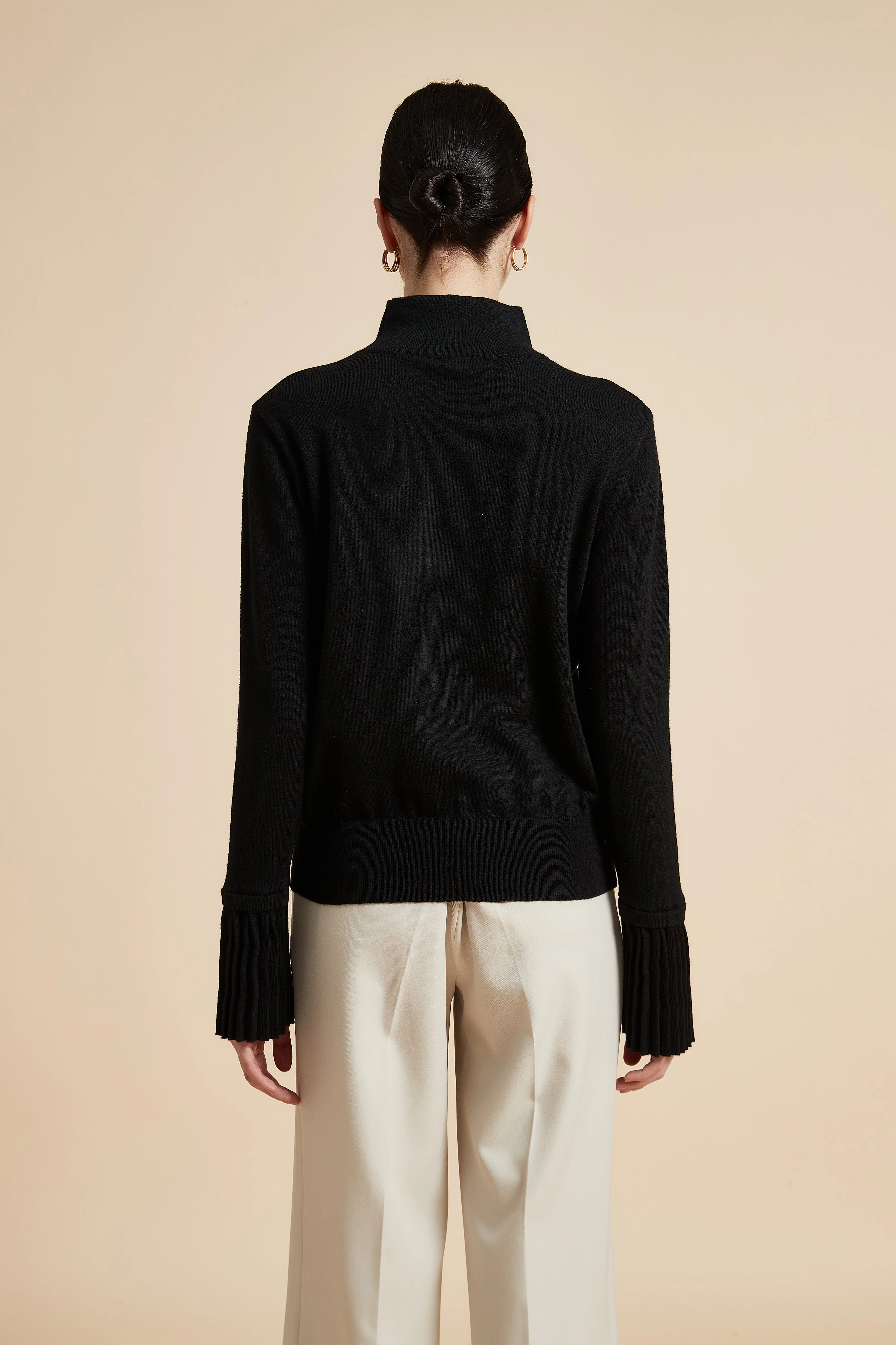 Long Sleeve Solid Turtleneck Sweater - Image 5