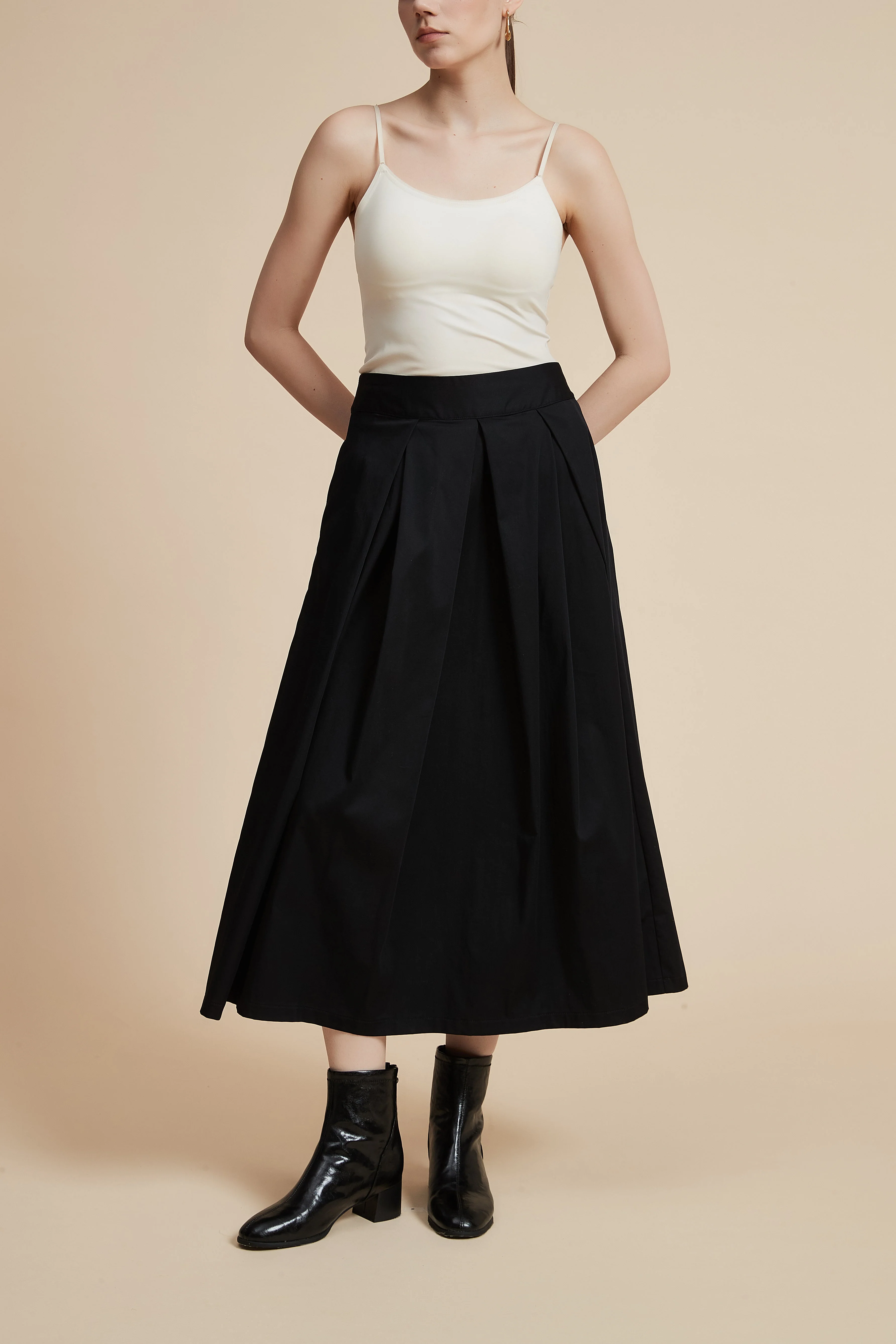 Plain Wide-Leg Midi Skirt - Image 4