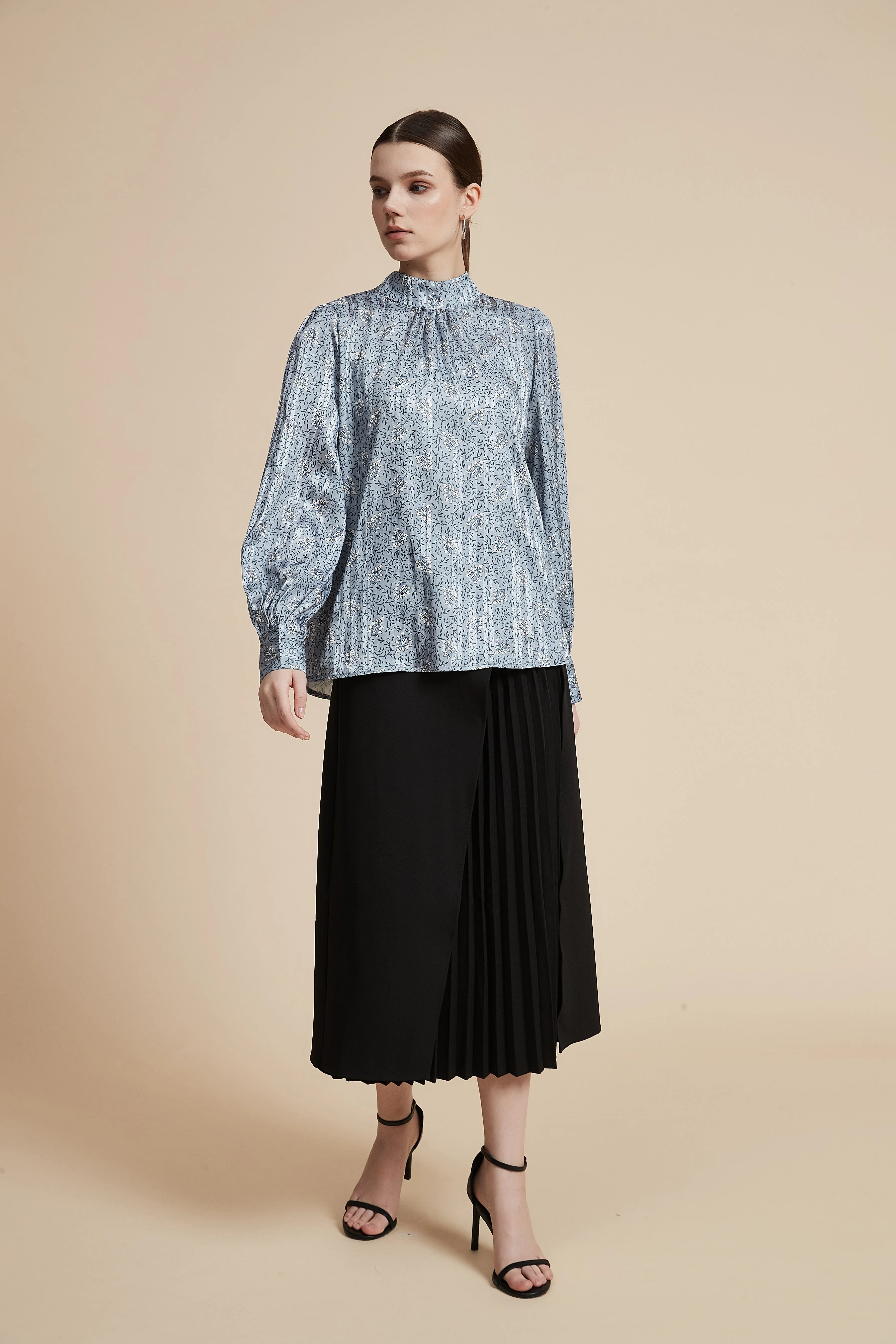 Floral Blouse With Wide Long Sleeves - Image 4