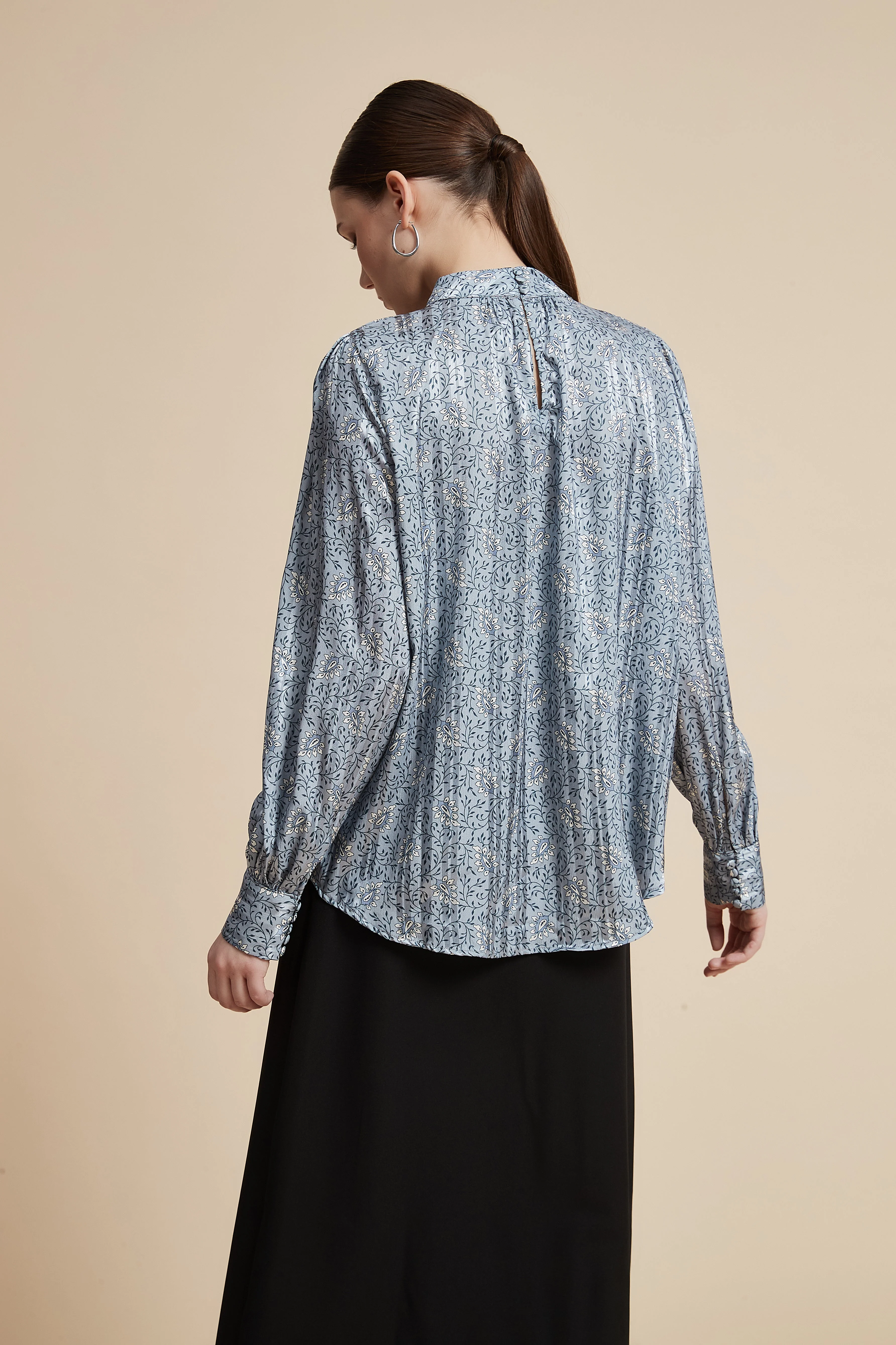 Floral Blouse With Wide Long Sleeves - Image 7