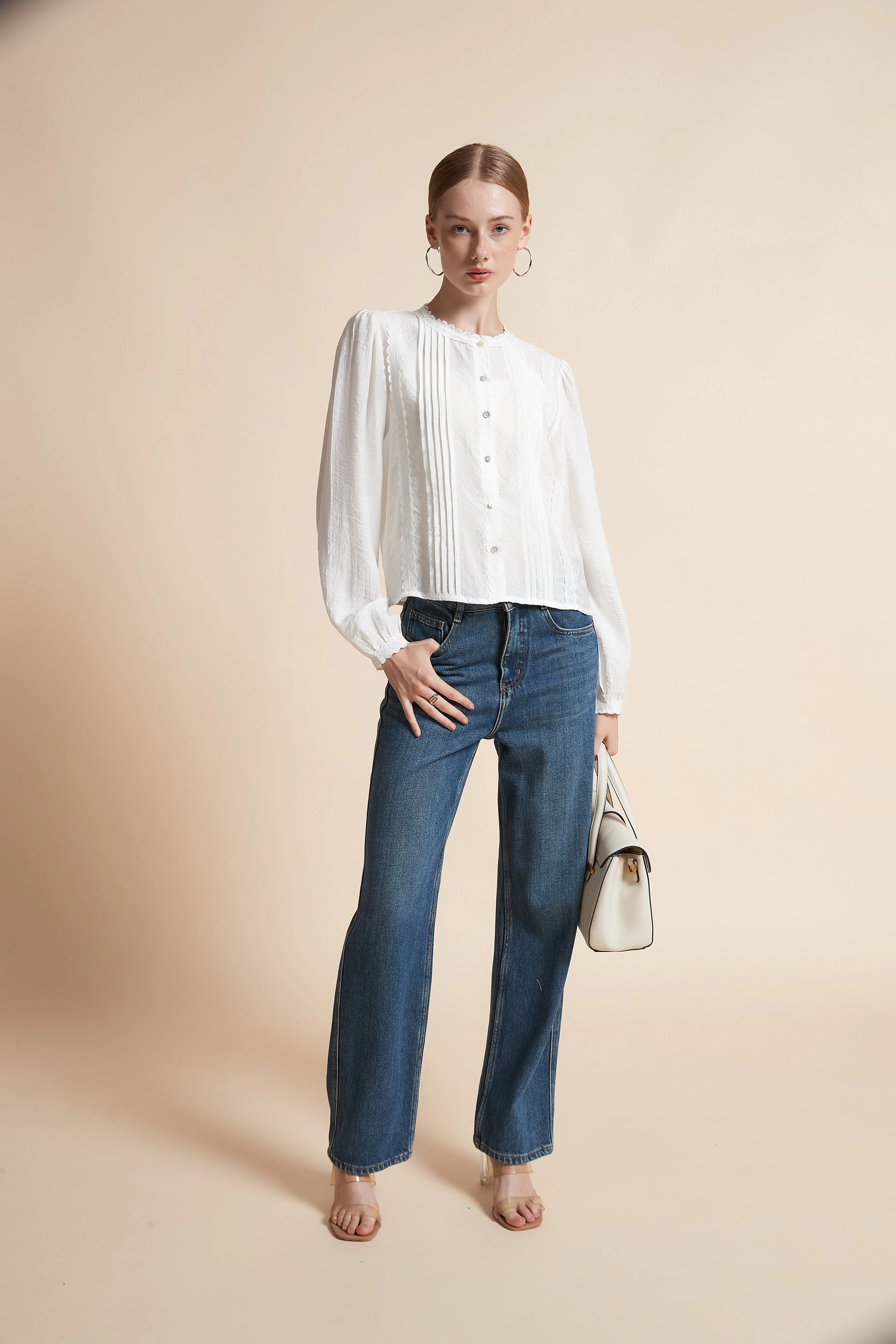Blouse Long-Sleeved Button-Front Blouse - Image 2