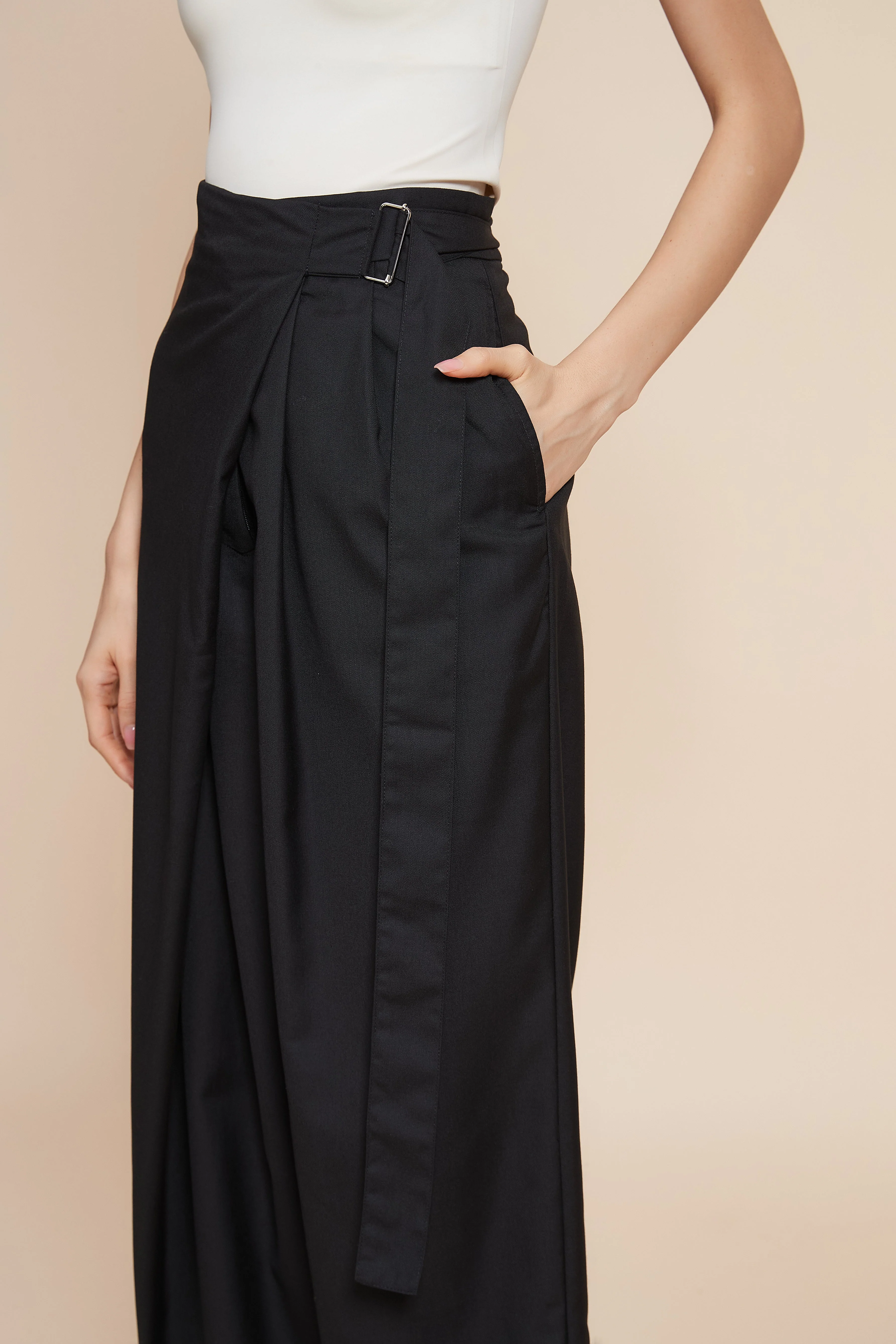 Plain Wide Long Pants - Image 7