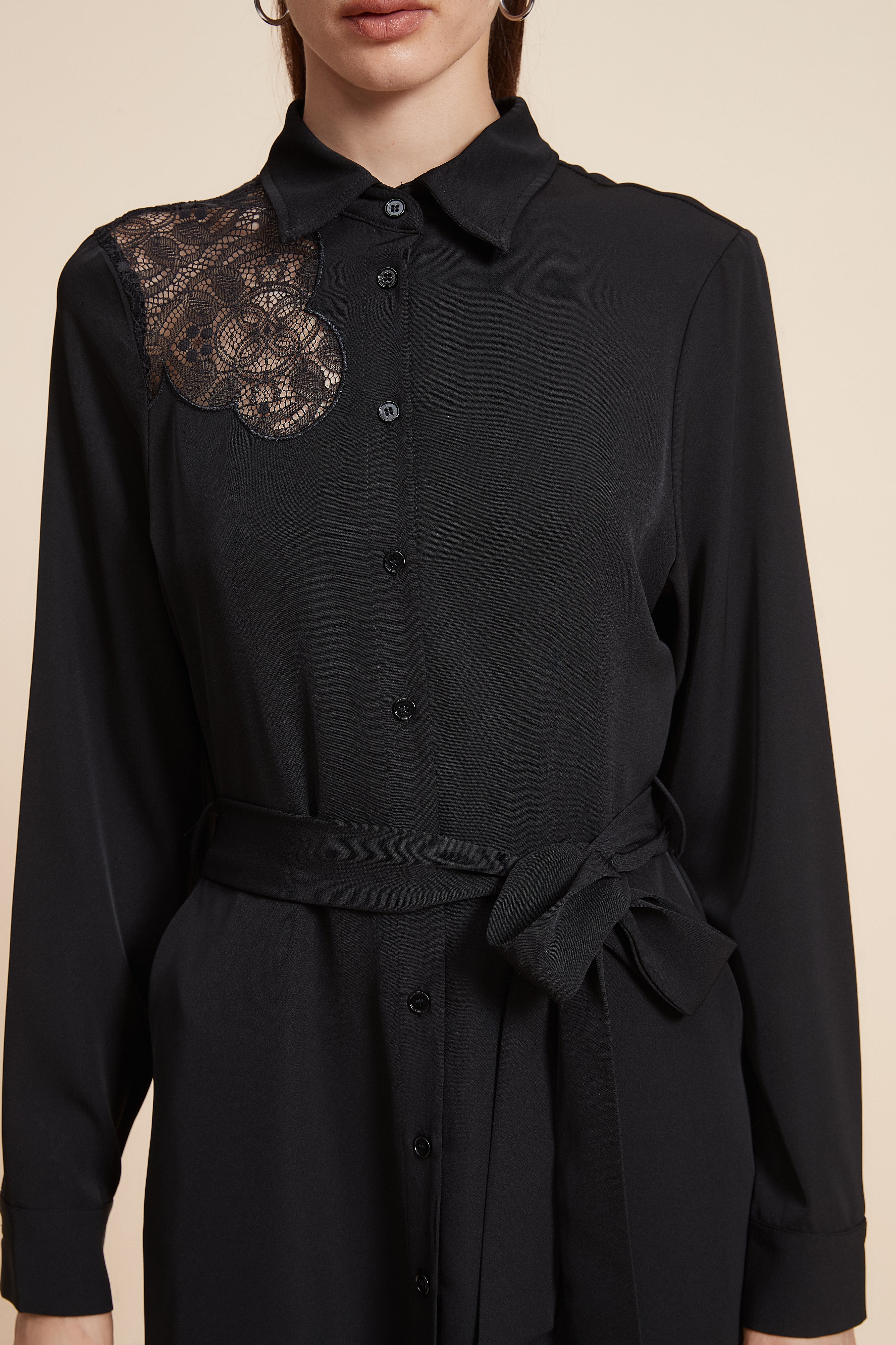 Long Sleeve Midi Dress with Waist Belt - Image 6