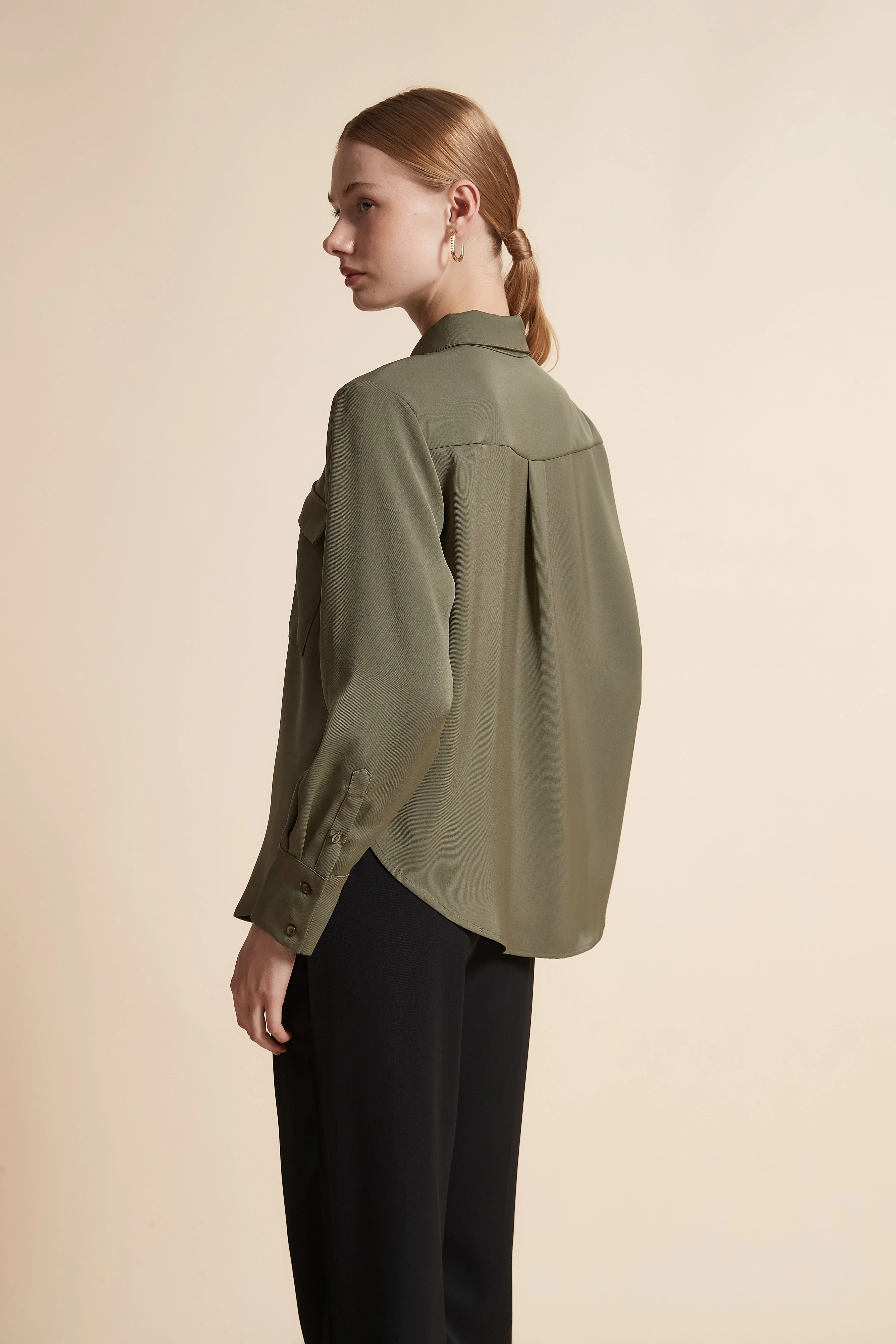 Long-Sleeved Blouse With Chest Pockets - Image 7