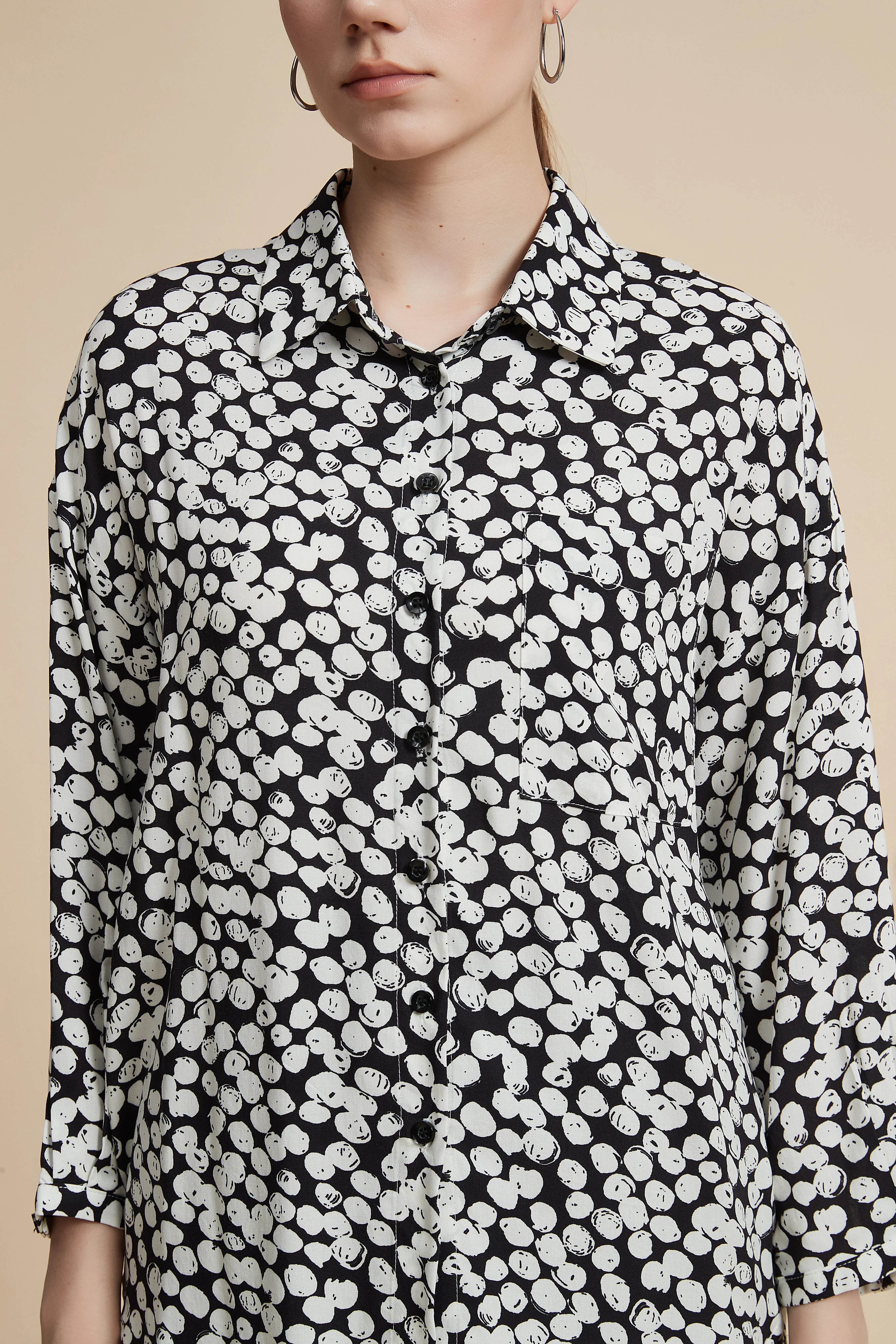 Polyester Long-Sleeved Blouse With A Shirt Collar - Image 5