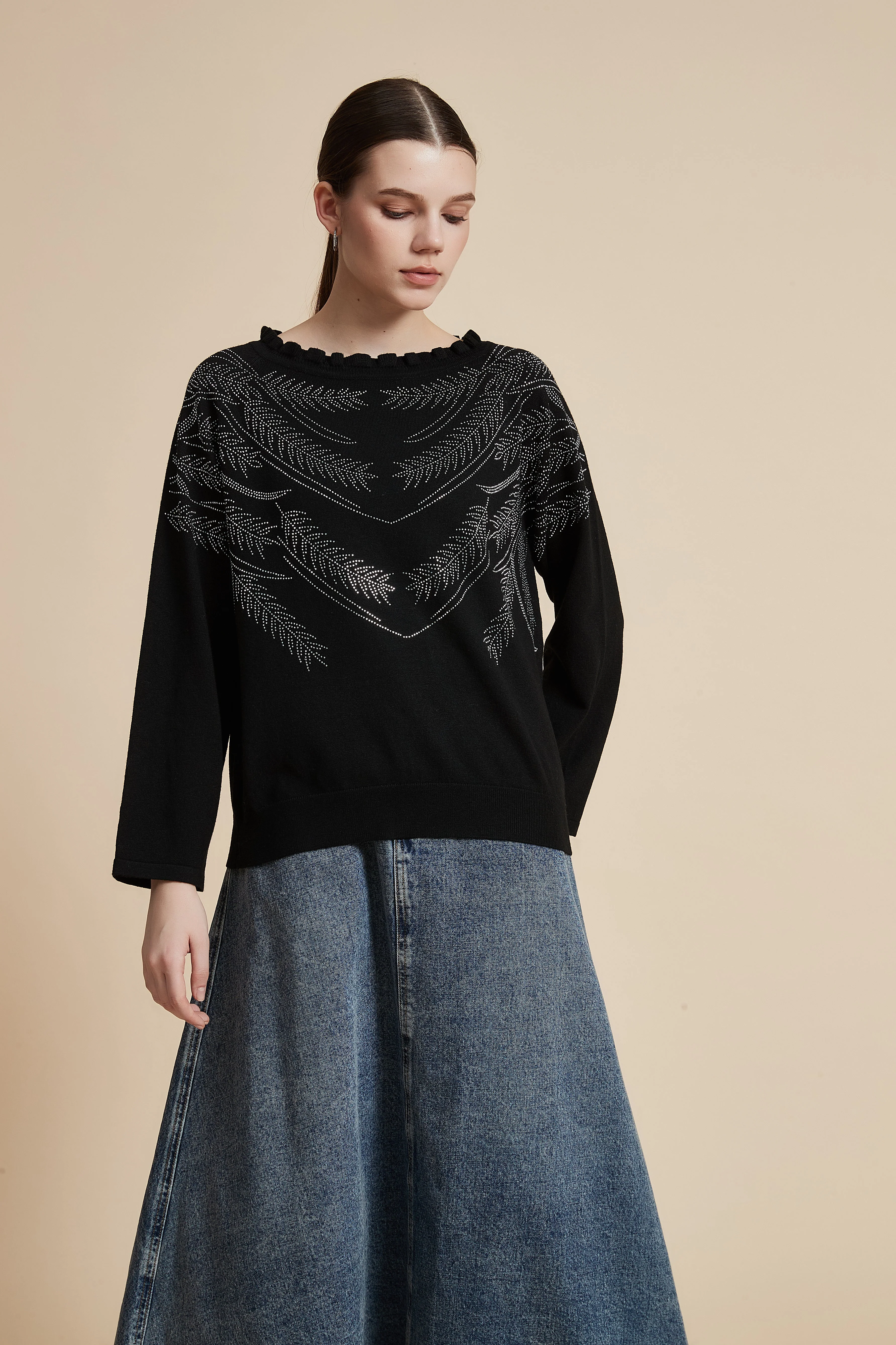 Long Sleeve Embellished Sweater - Image 2